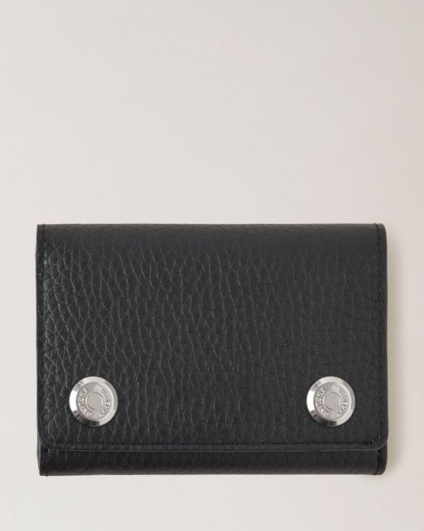 Leather Black Men's Trifold Quick Card Access Wallet/ Top 