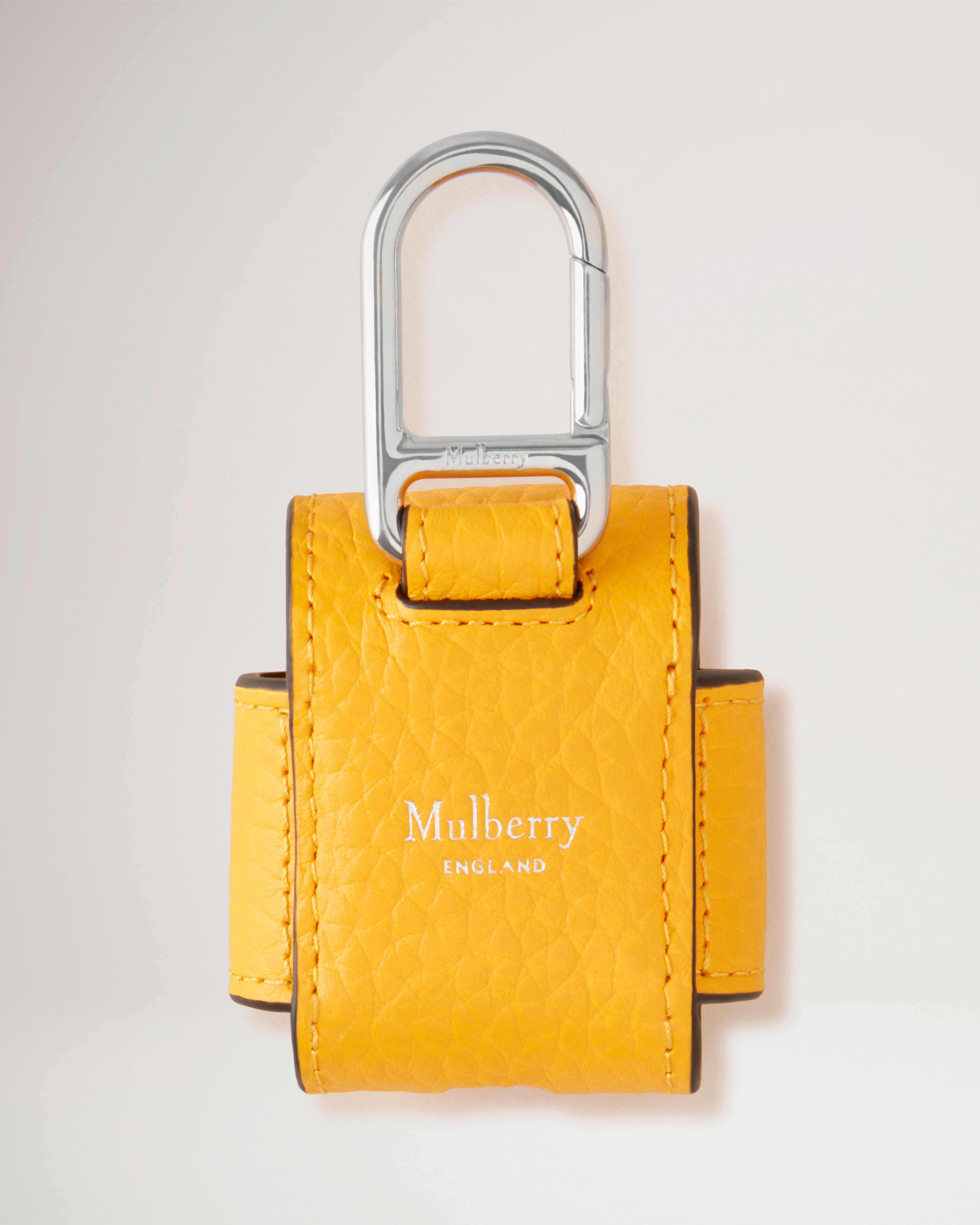 Press Stud AirPods Case Double Yellow Heavy Grain Women Mulberry