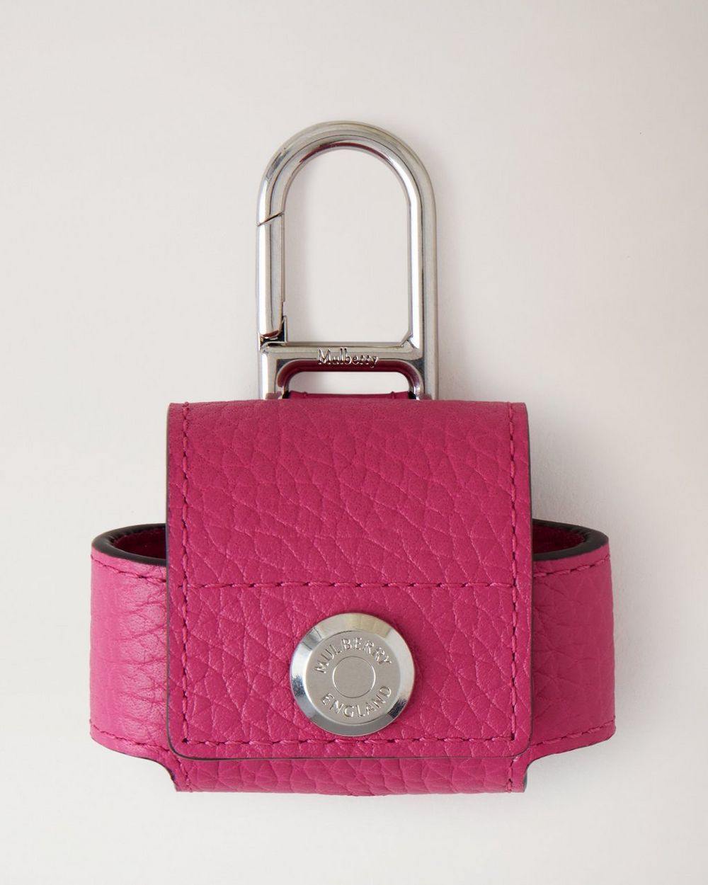 Press Stud AirPods Pro Case Mulberry Pink Heavy Grain Leather Women