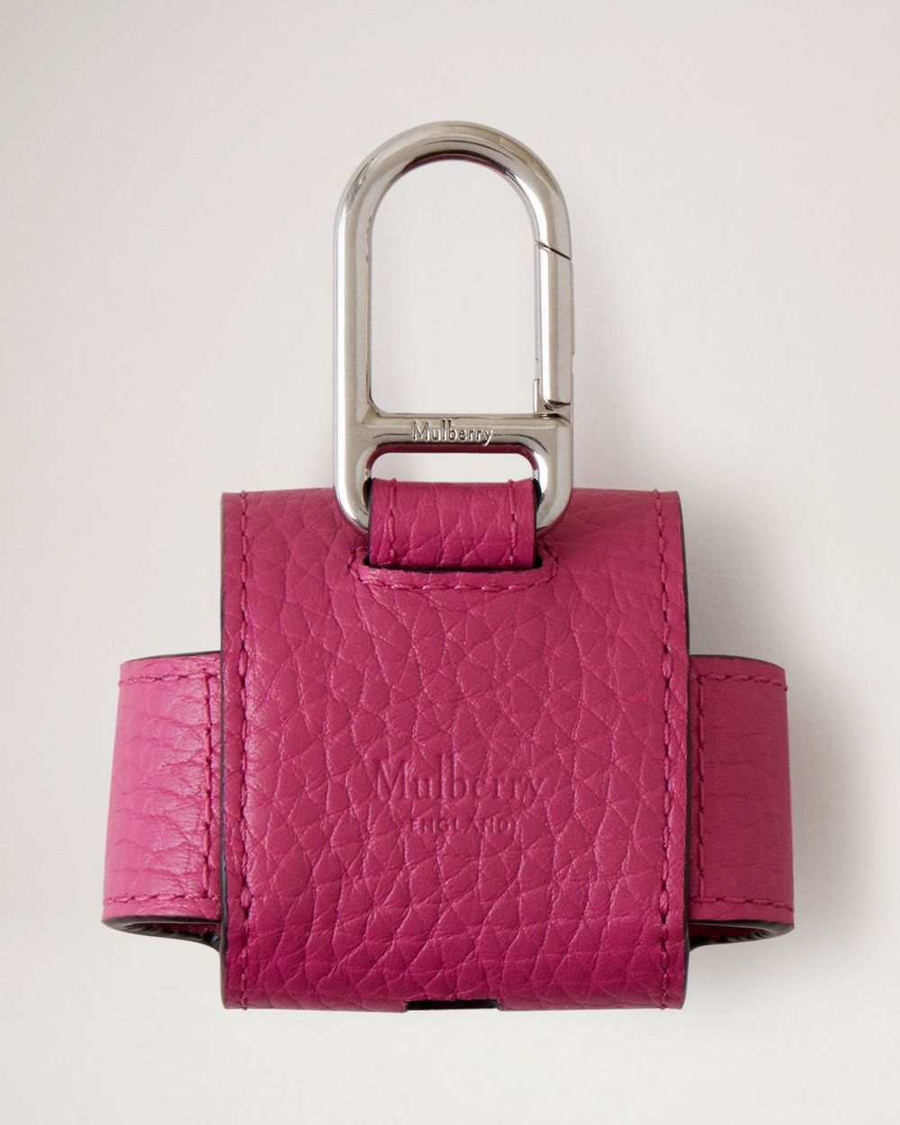 Press Stud AirPods Pro Case Mulberry Pink Heavy Grain Leather Women