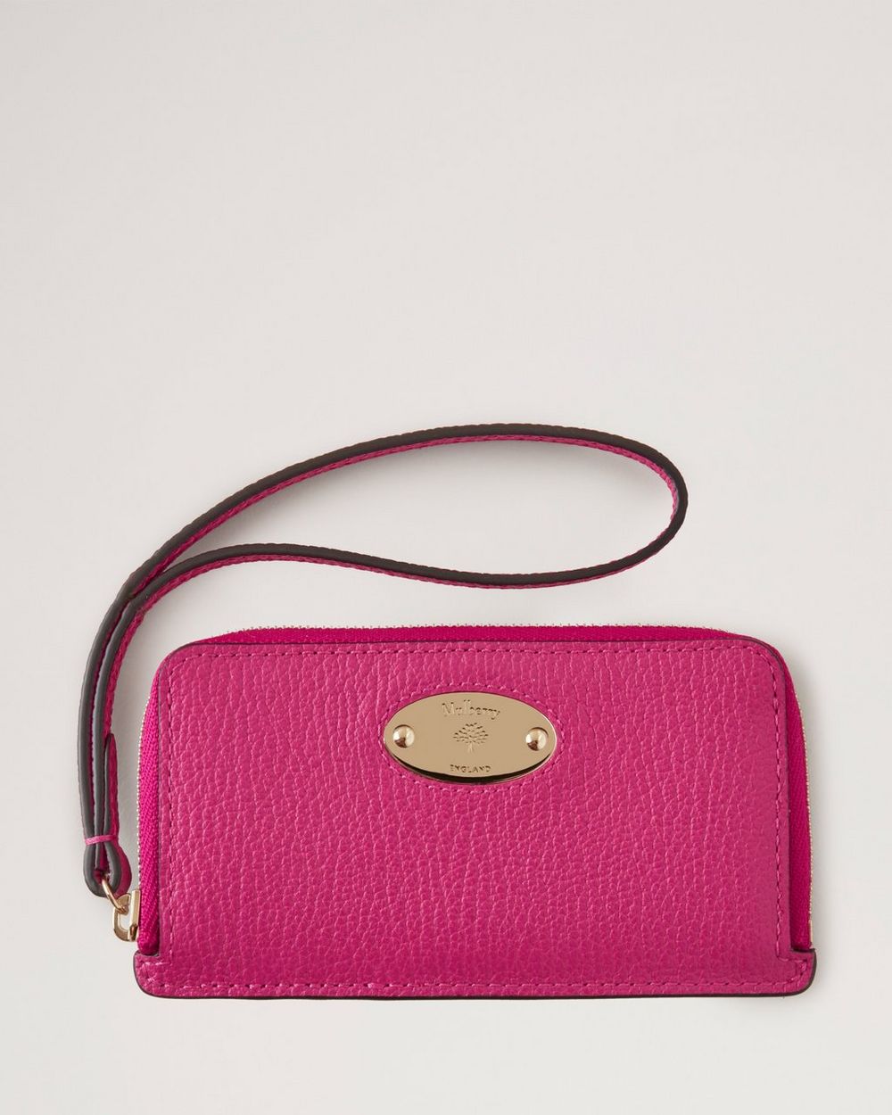 Mulberry Plaque Coin Card Pouch Mulberry Pink Goat Print Leather