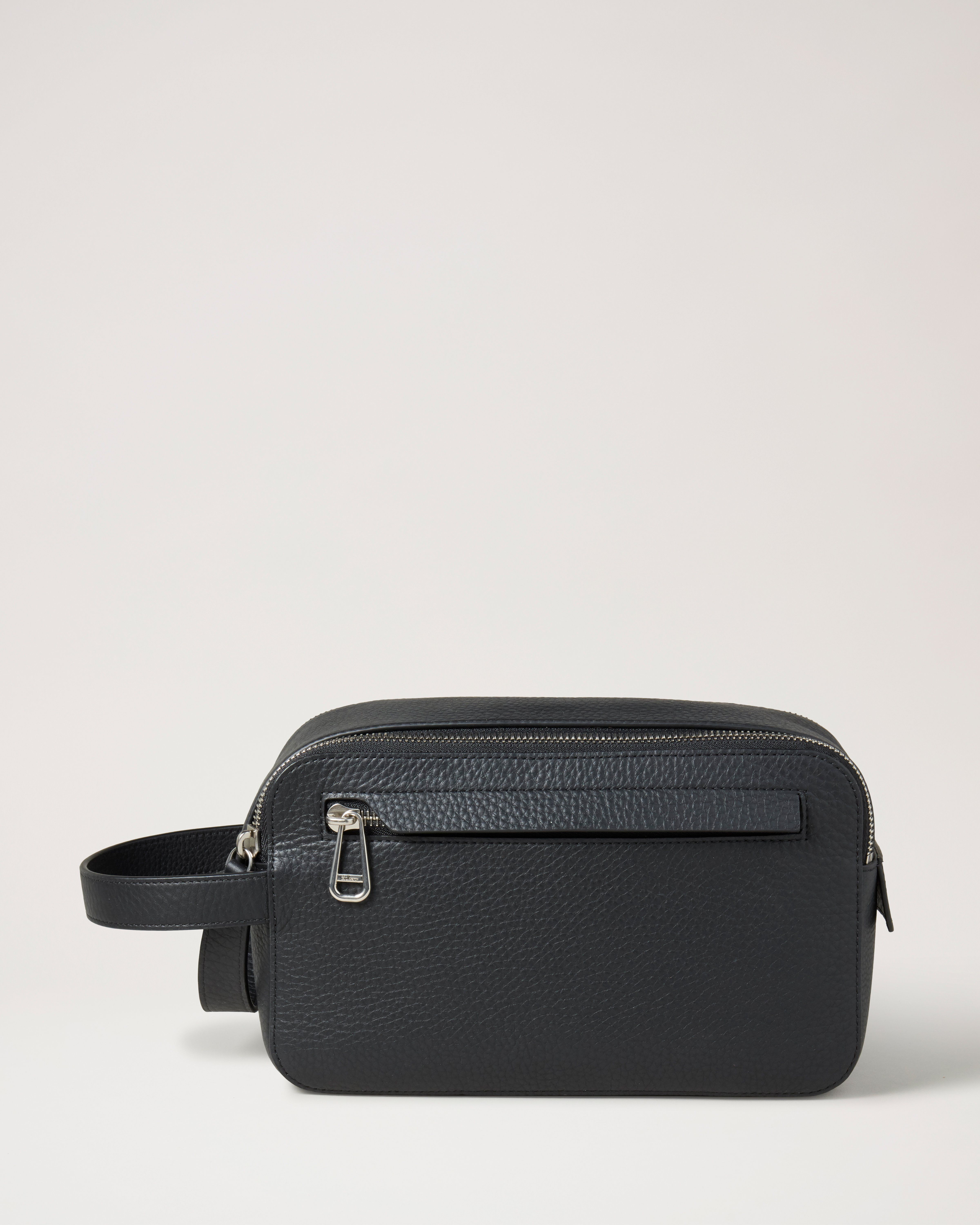 Double Zip Wash Case Black Heavy Grain Men Mulberry