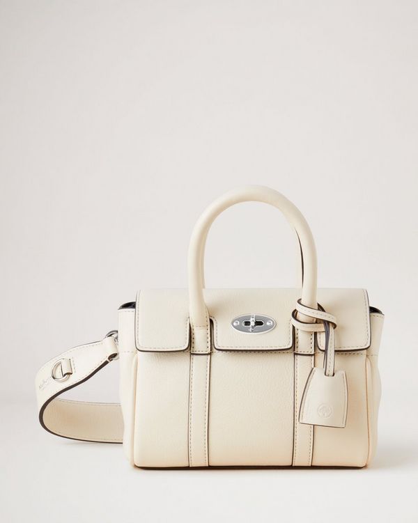 Mini Bayswater | Eggshell High Shine Leather | Bayswater | Mulberry