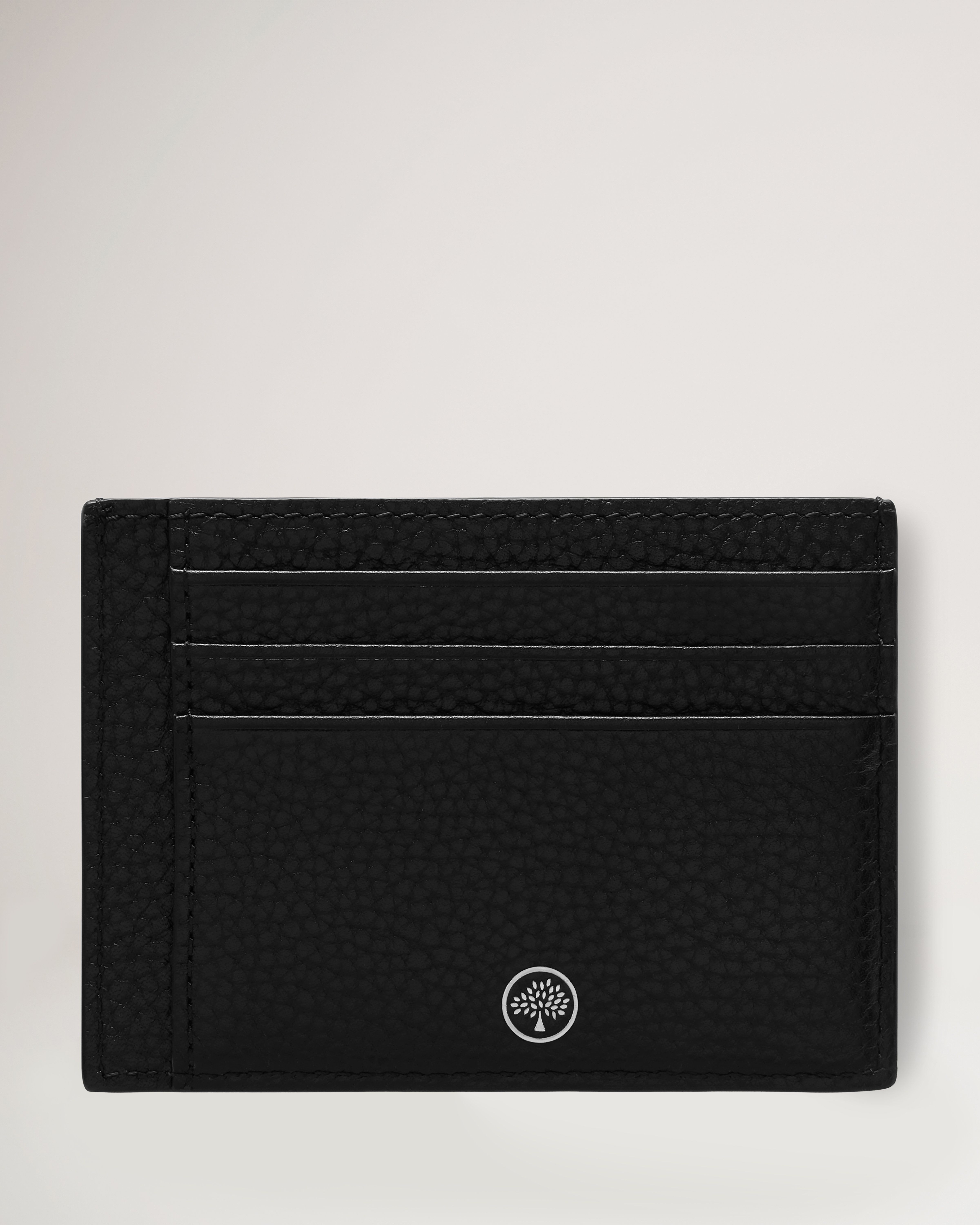 Card Holder, Black Small Classic Grain, Men