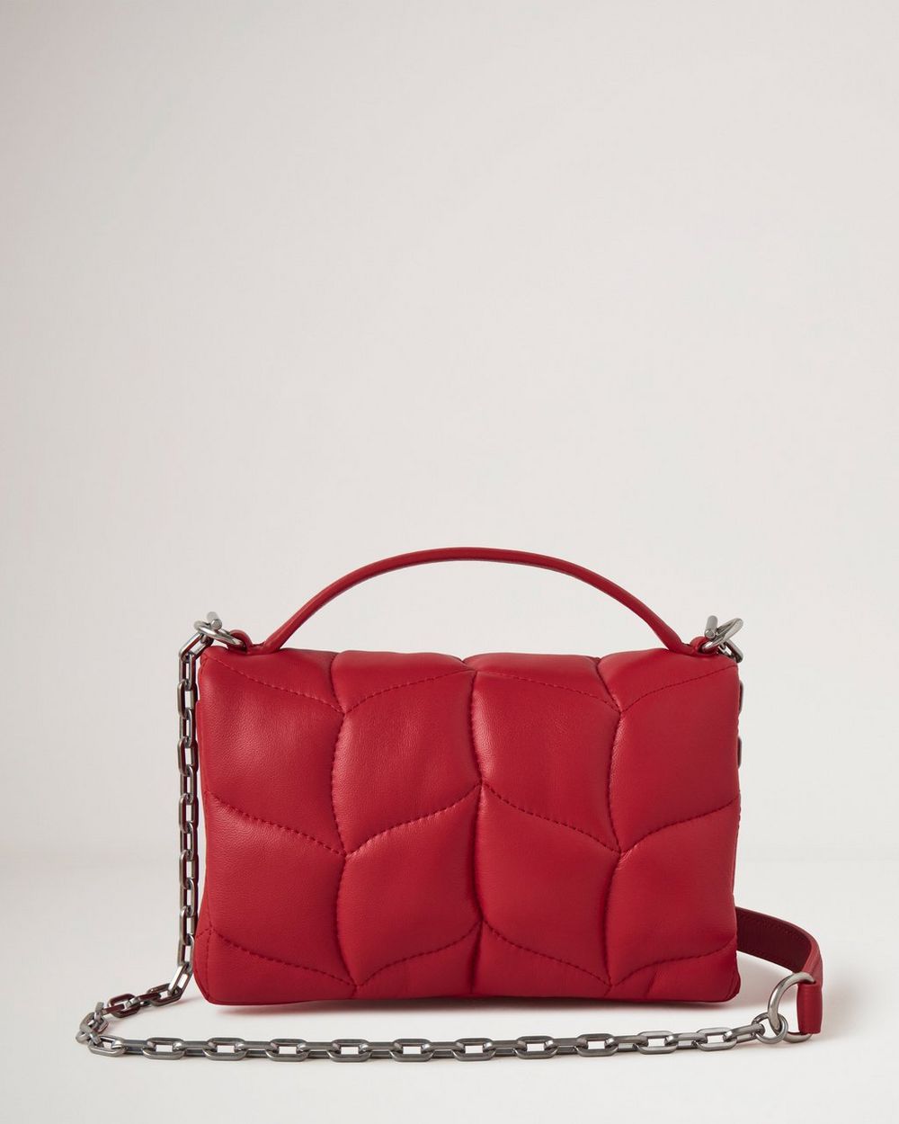 Tiny Softie Lancaster Red Pillow Effect Nappa Leather Softie Mulberry