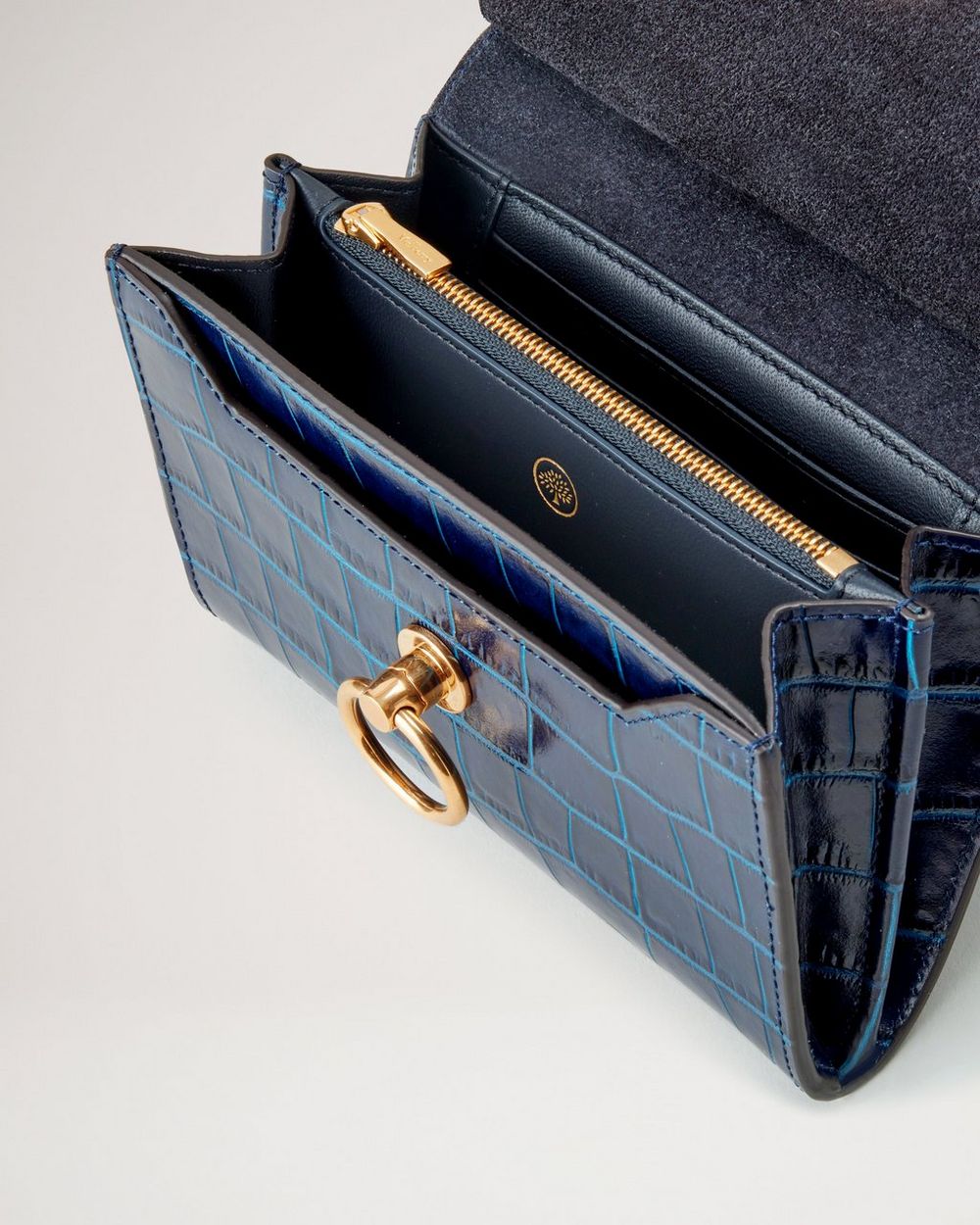 Amberley Medium Wallet | Sapphire & Portobello Blue Two-Tone Shiny ...