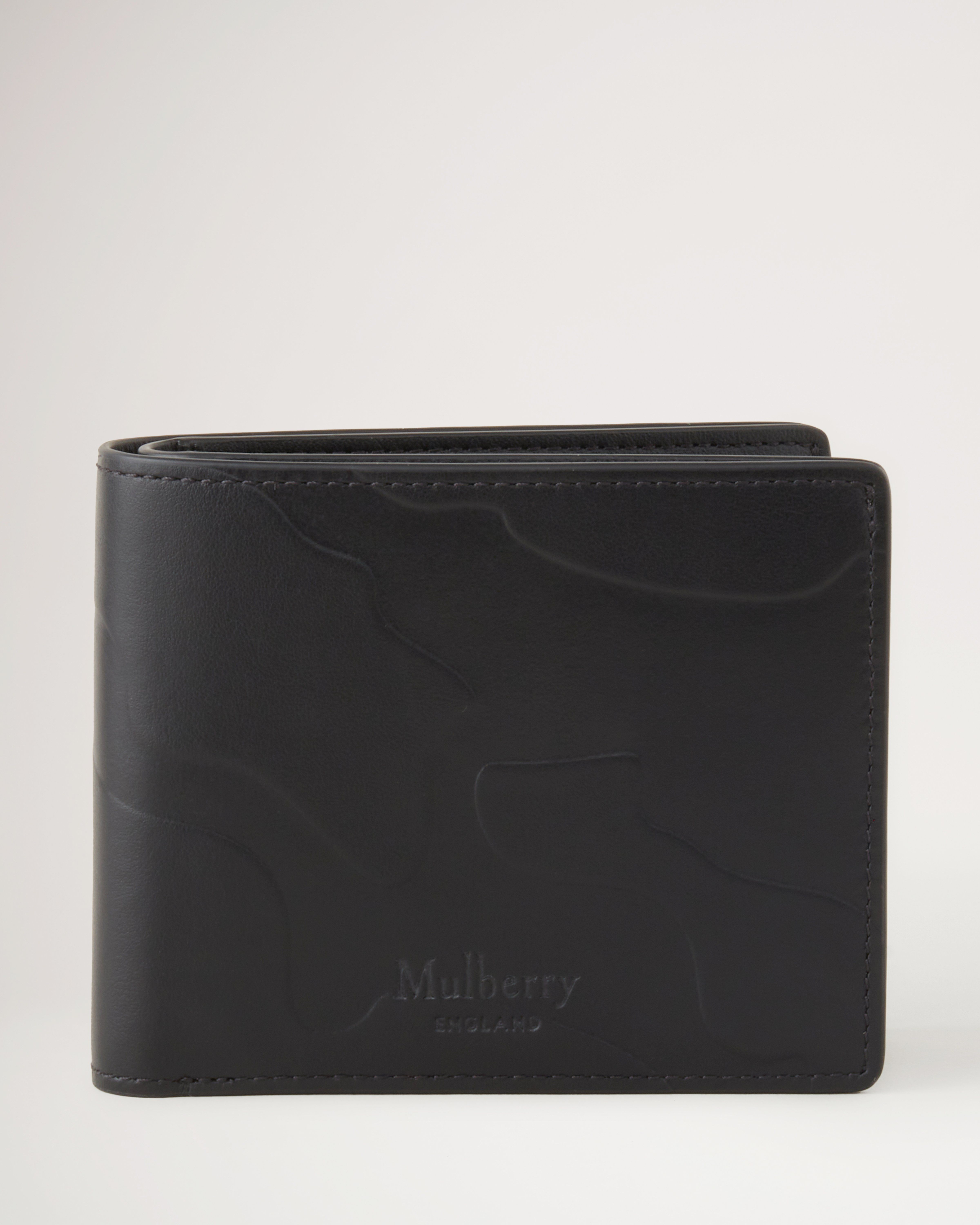 8 Card Wallet Black Camo Embossed Leather Sale Men s Mulberry