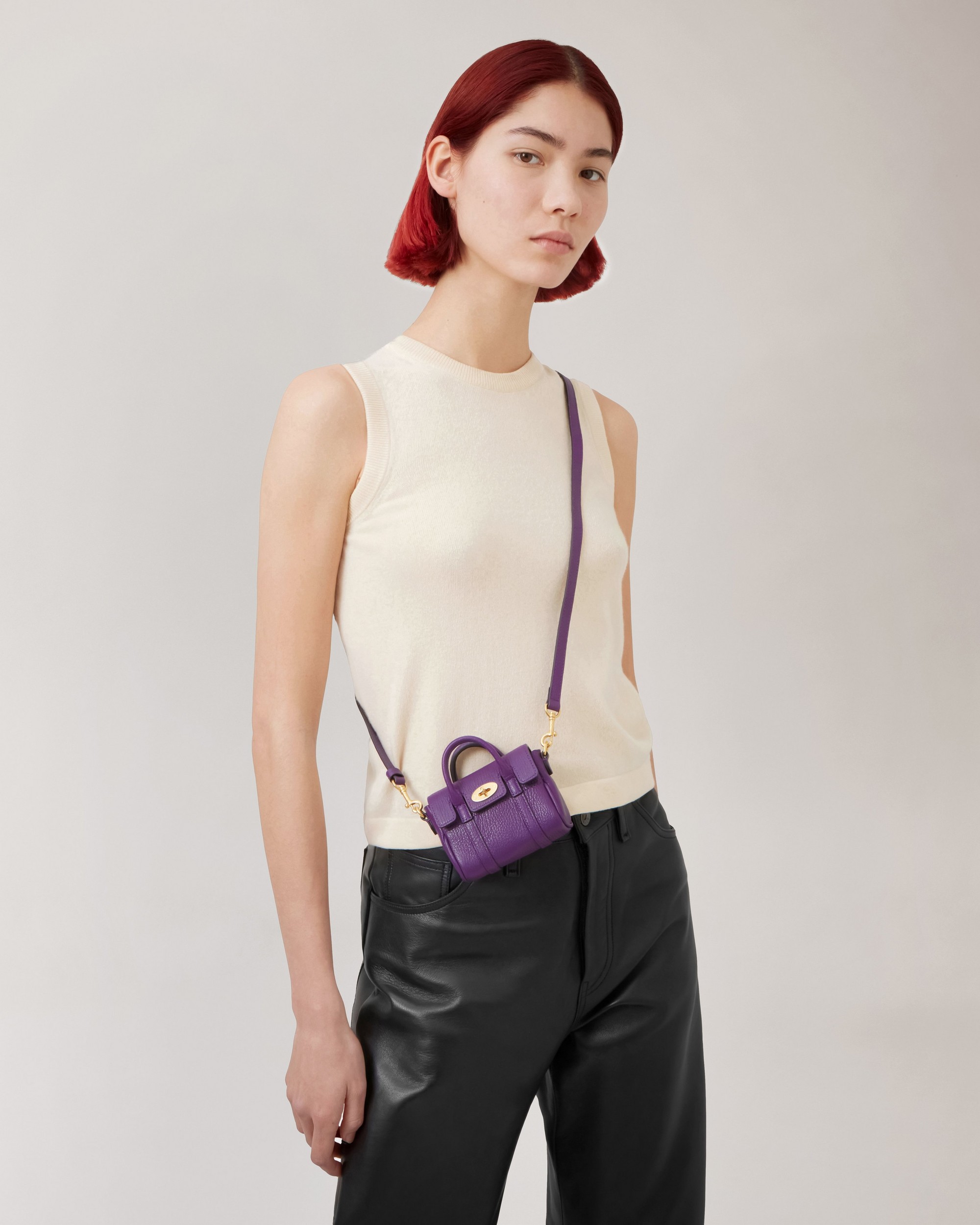 Micro Bayswater | Amethyst High Shine Goat Print Leather | Bayswater ...