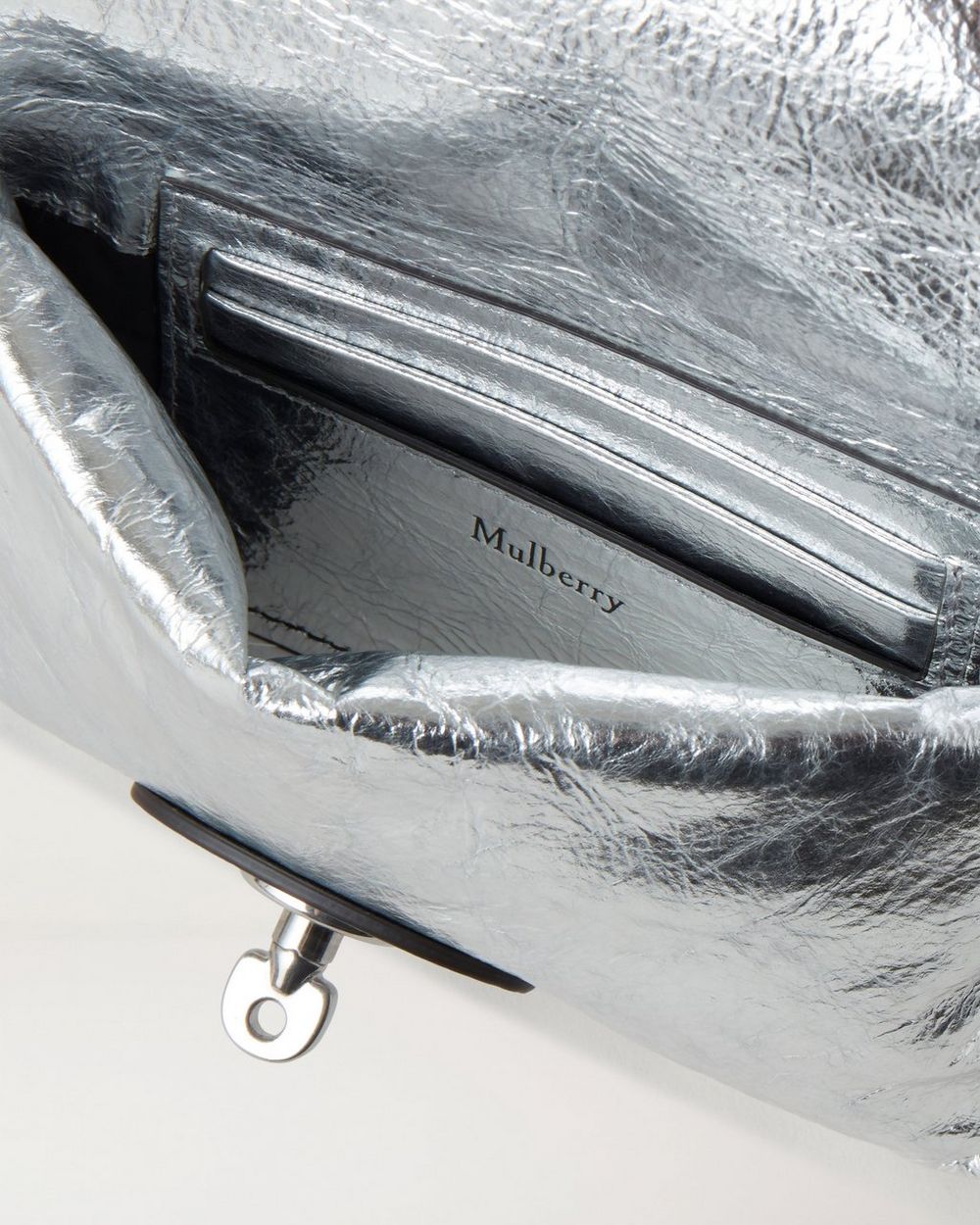 Little Softie, Silver Crinkled Metallic Leather, Softie