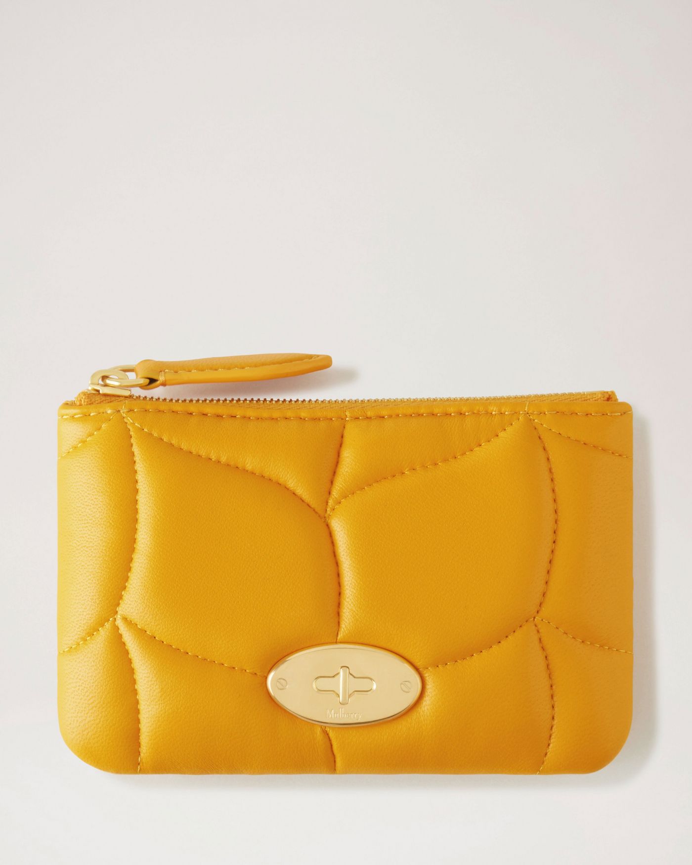 Softie Zip Coin Pouch | Double Yellow Pillow Effect Nappa Leather ...
