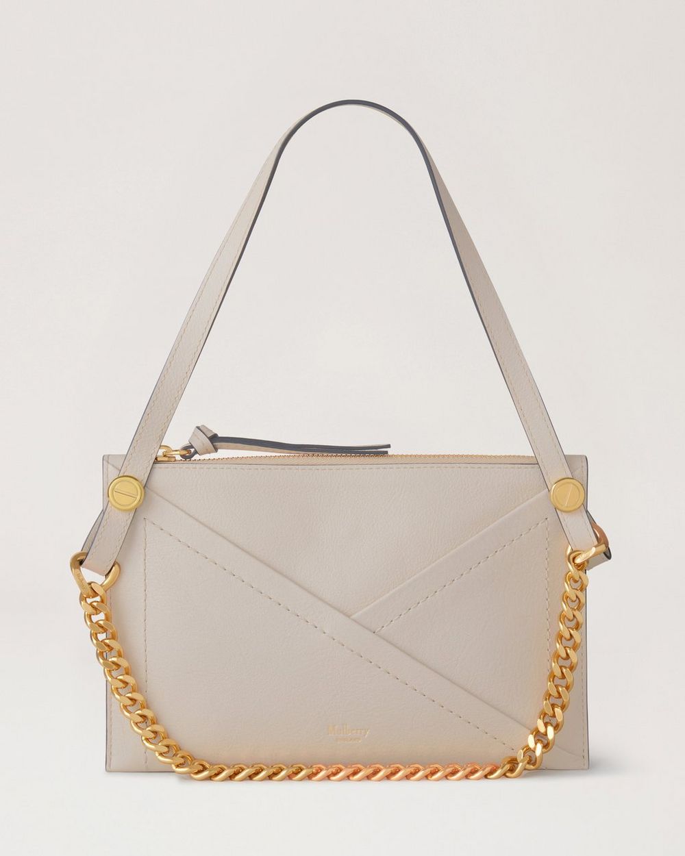 Gold Clutch With Mulberry Style Fastener 