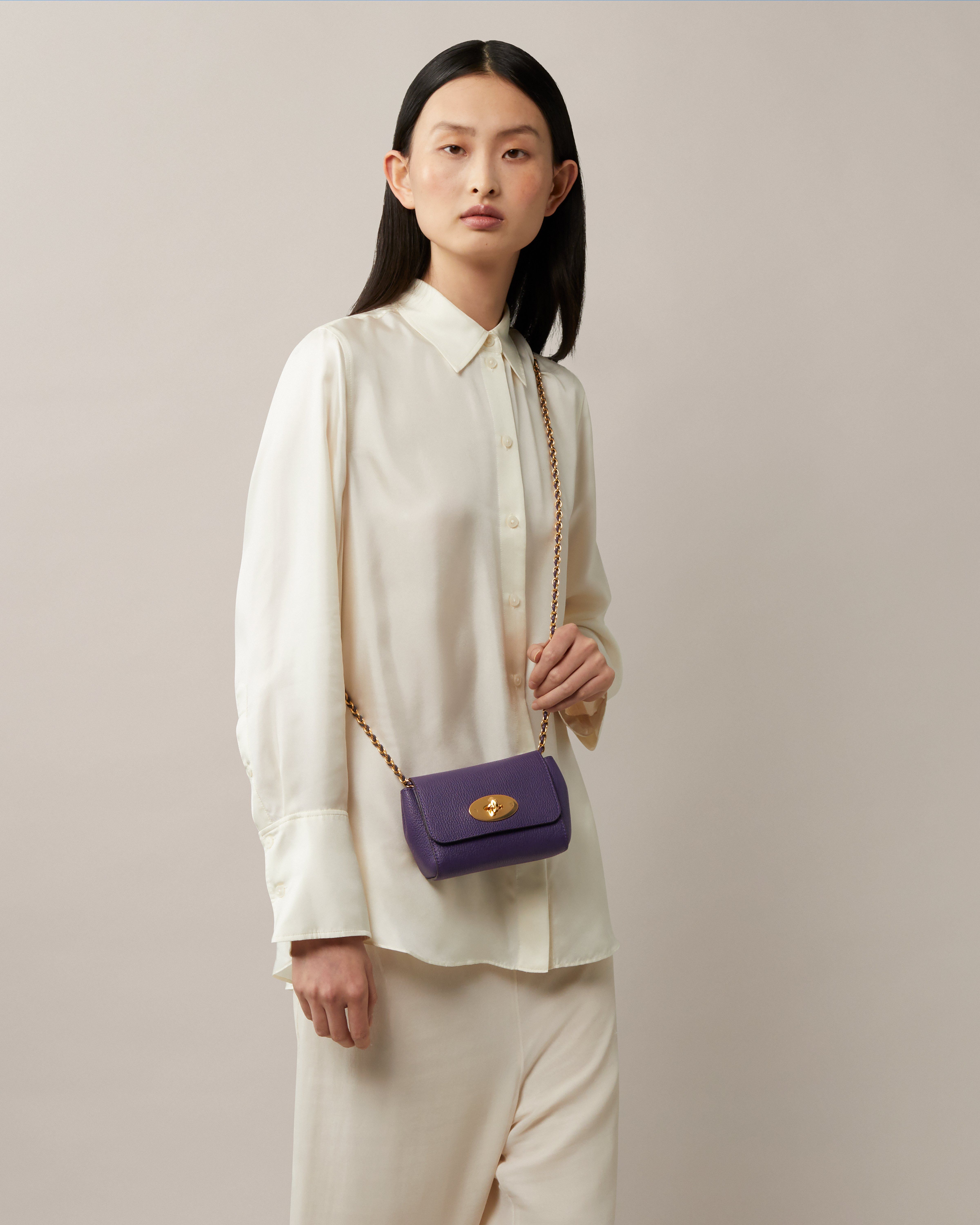 Mini Lily | Amethyst High Shine Goat Print Leather | Lily | Mulberry
