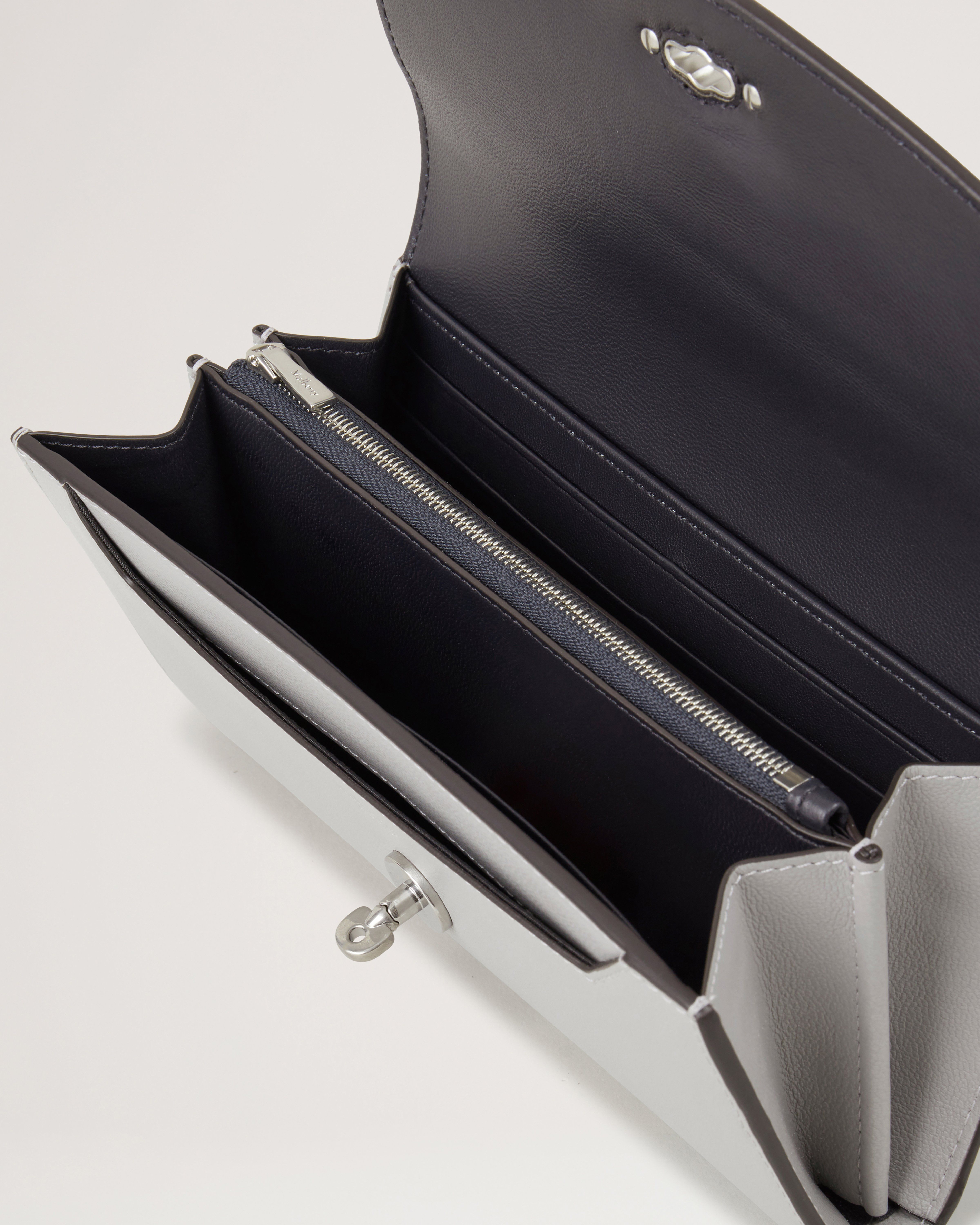 希少色 Mulberry ダーリーウォレット ターンロック ブルー レザー 希少色 Mulberry ダーリーウォレット ターンロック ブルー