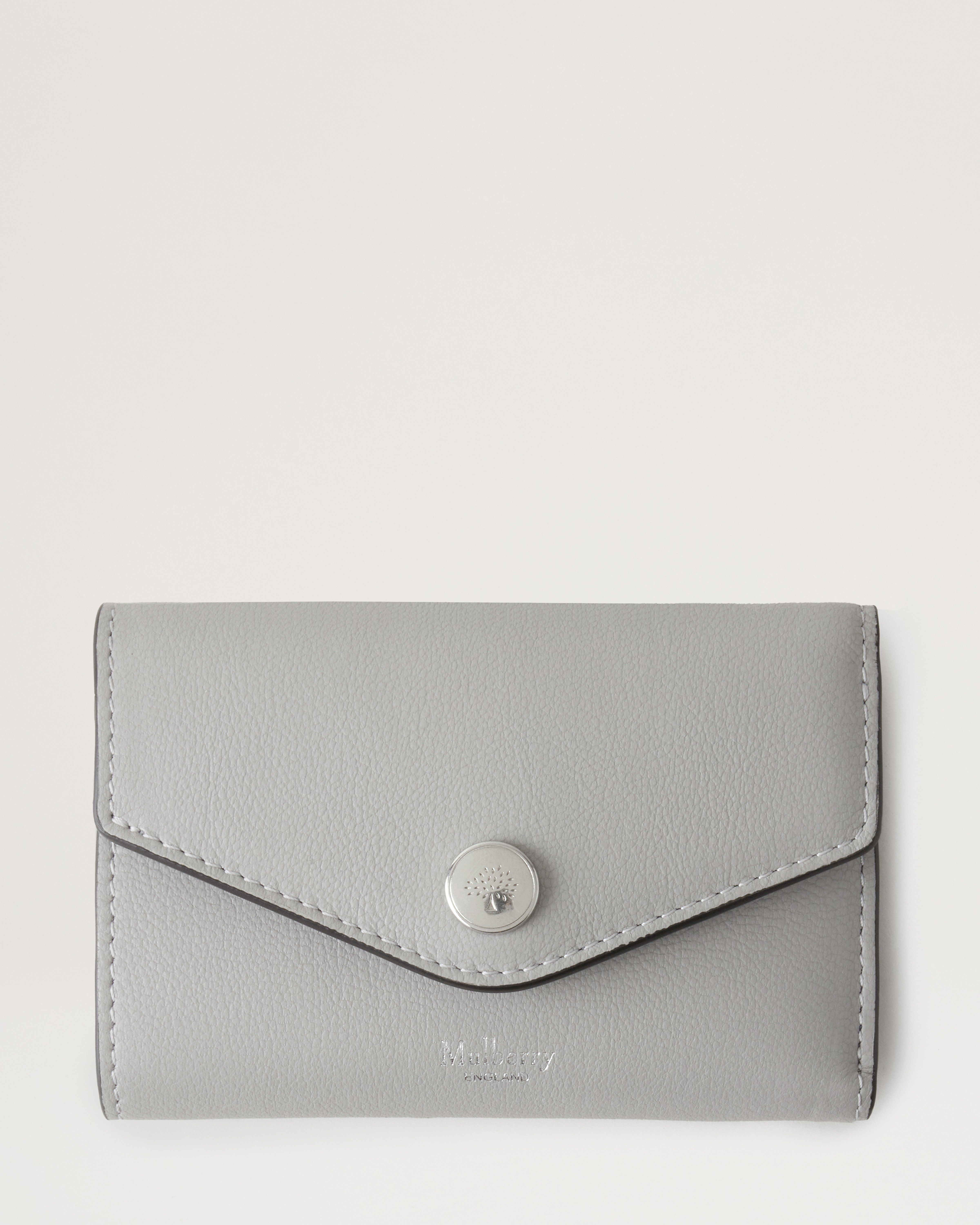 Folded Multi-Card Wallet | Pale Grey Micro Classic Grain | Women