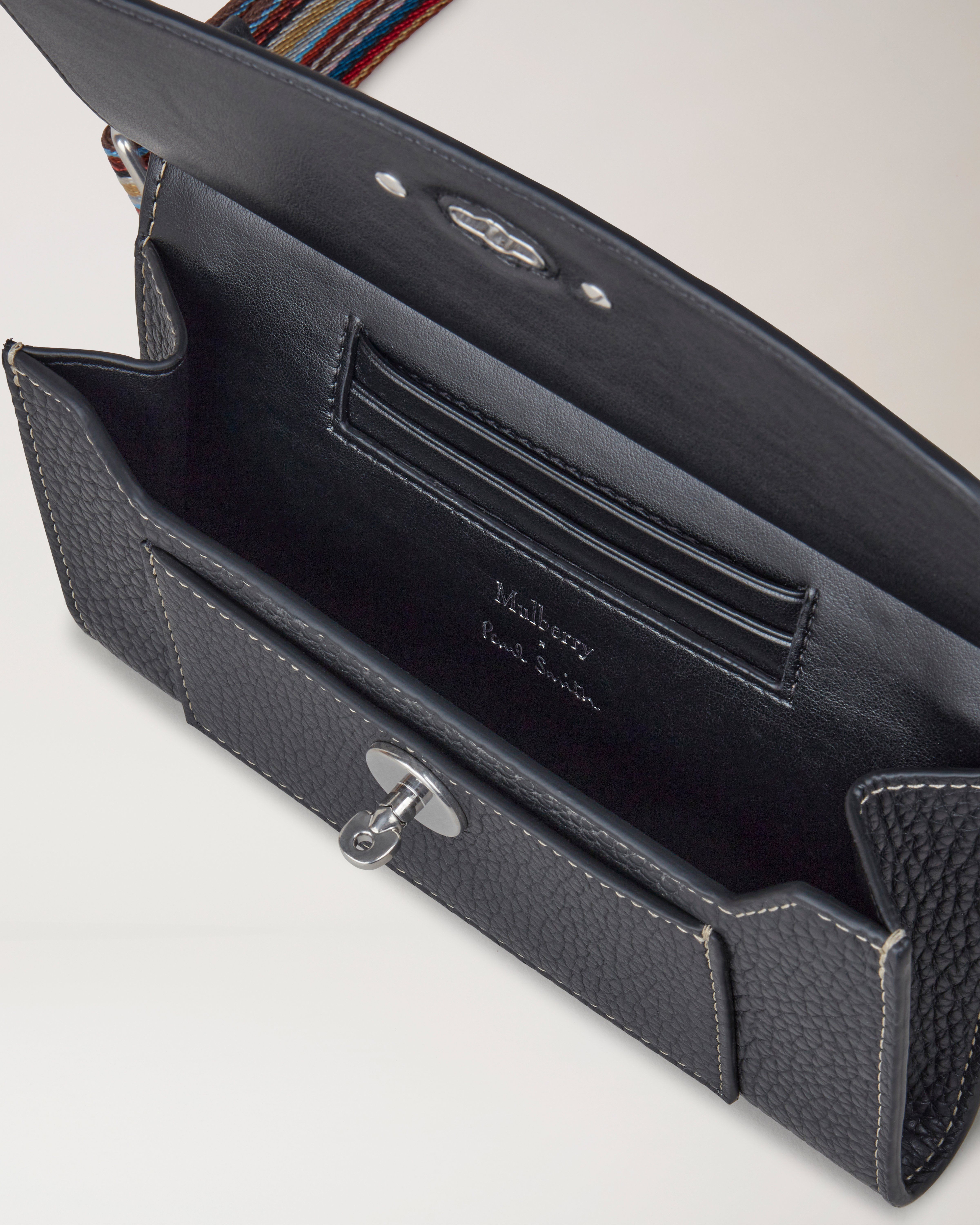 Mulberry x Paul Smith Antony Clip Bag Black Heavy Grain Women