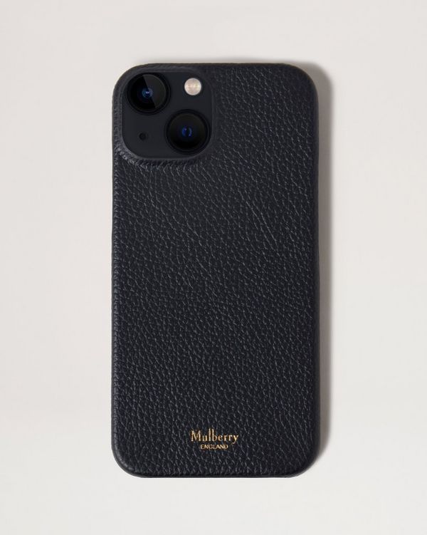 Mulberry | iPhone 14 Case | Black Small Classic Grain | Women