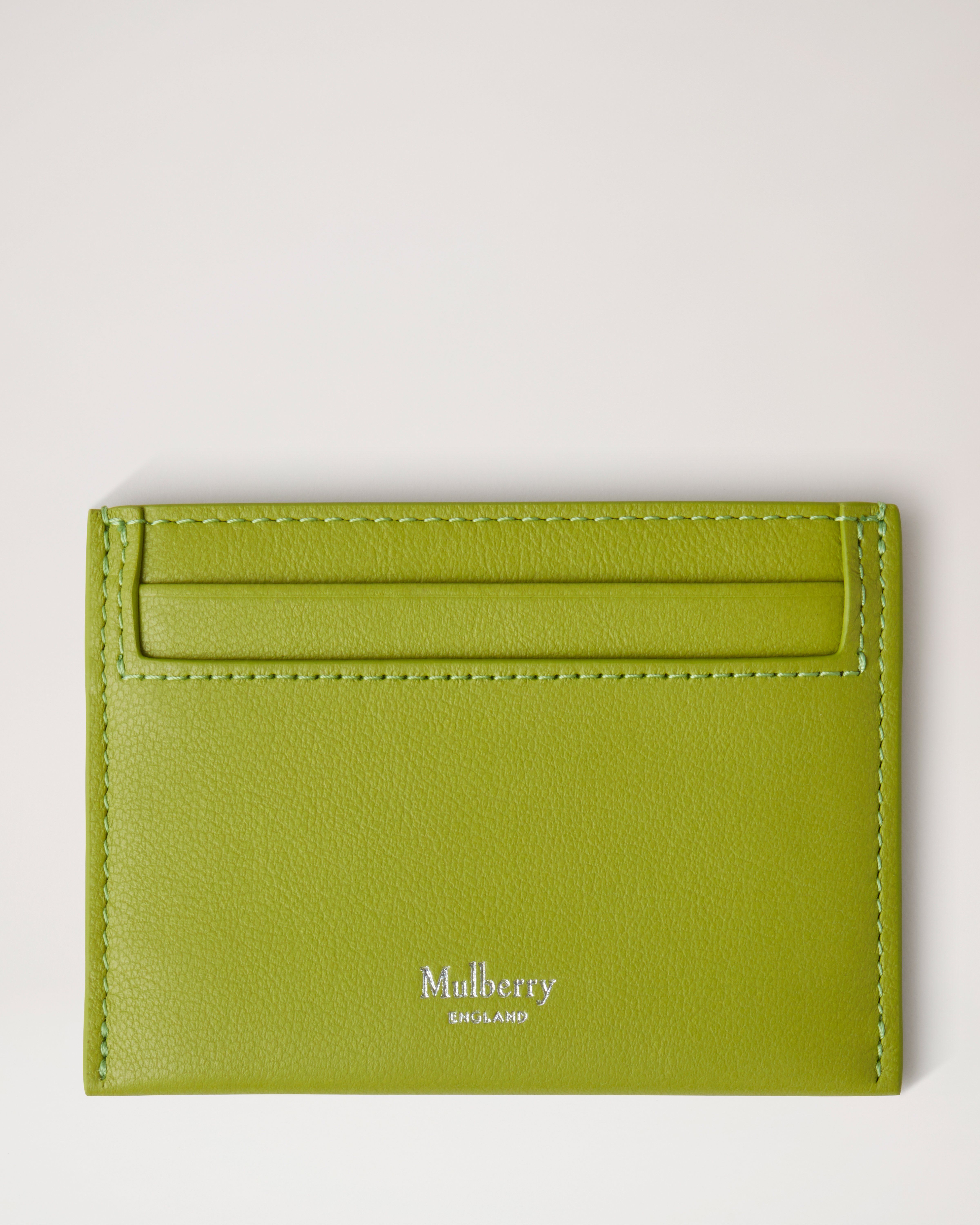 Credit Card Slip | Acid Green Micro Classic Grain | Women | Mulberry