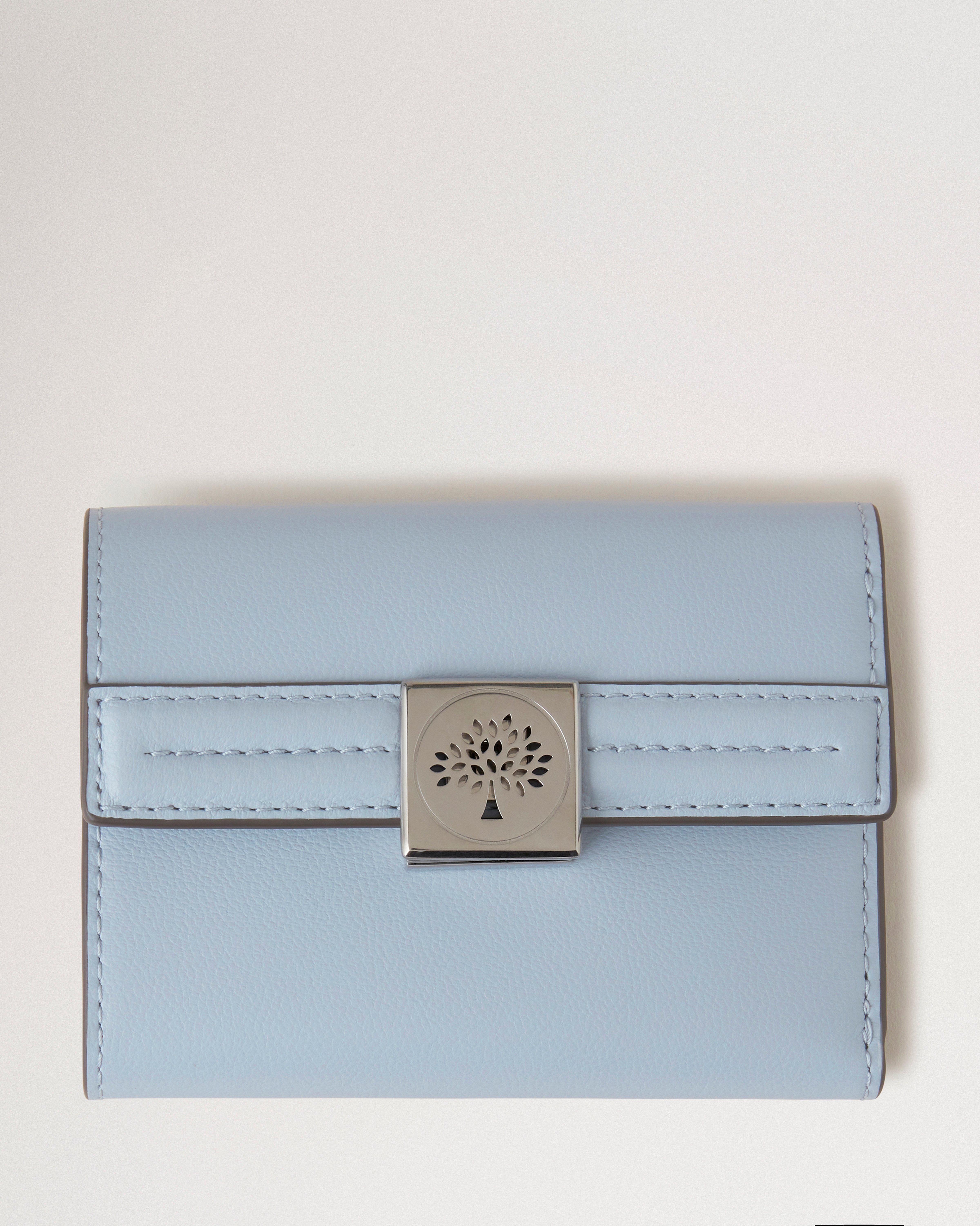 Folded Multi-Card Wallet Poplin Blue Micro Classic Grain main image 0