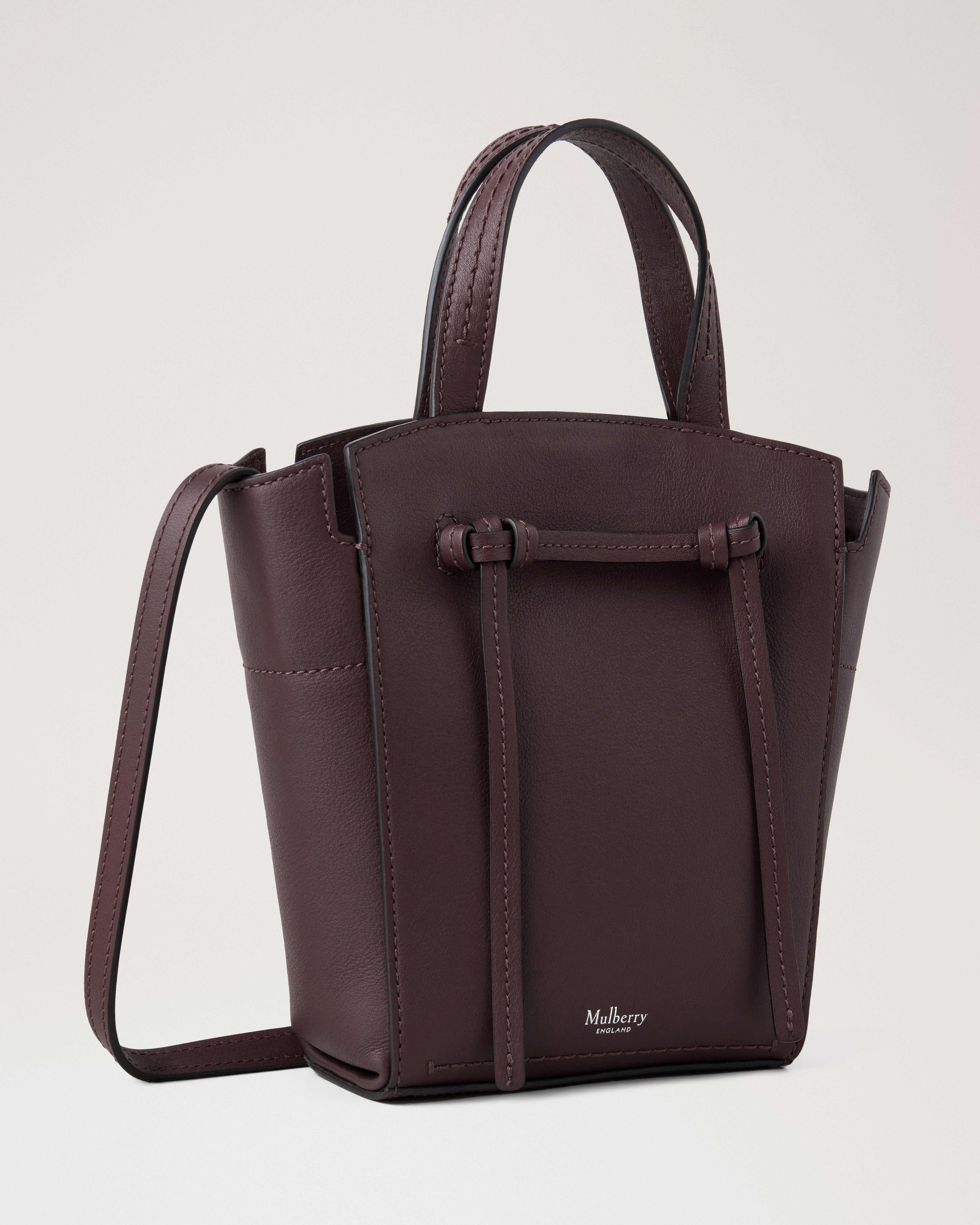 MULBERRY｜TOTEBAGS (RL7963 635 A100) Mulberry | Clovelly Mini Tote | Black Cherry Refined Flat Calf