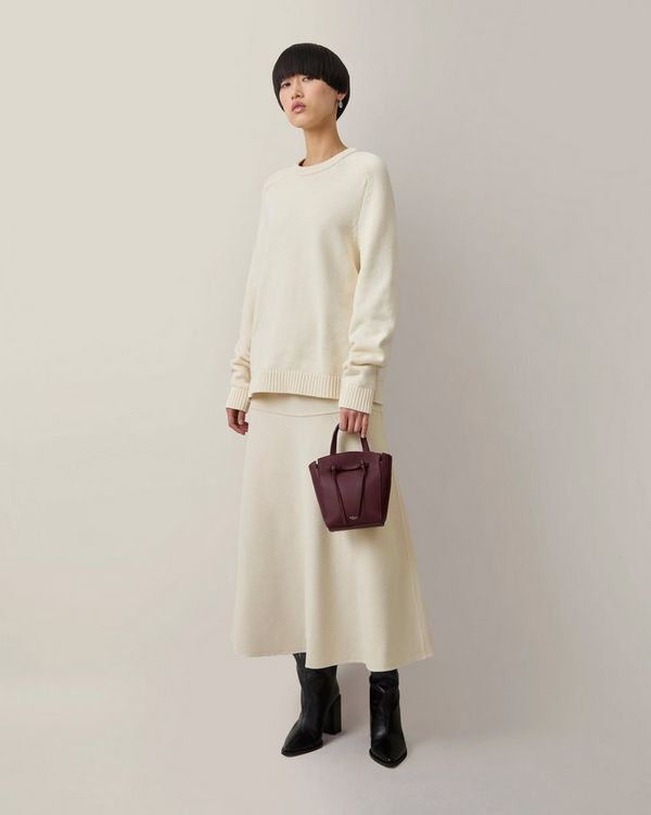 Mulberry | Clovelly Mini Tote | Black Cherry Refined Flat Calf