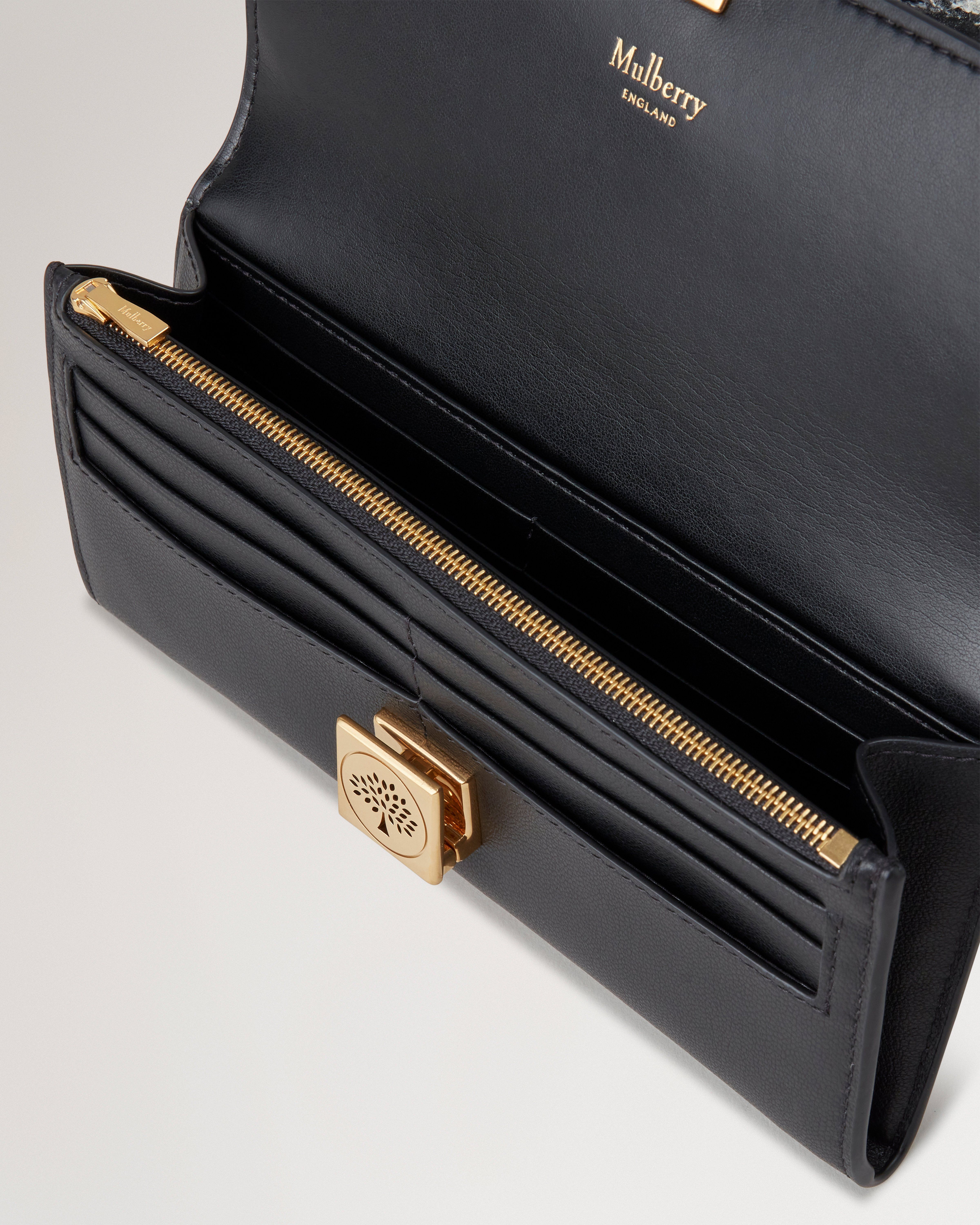 Black mulberry wallet sale