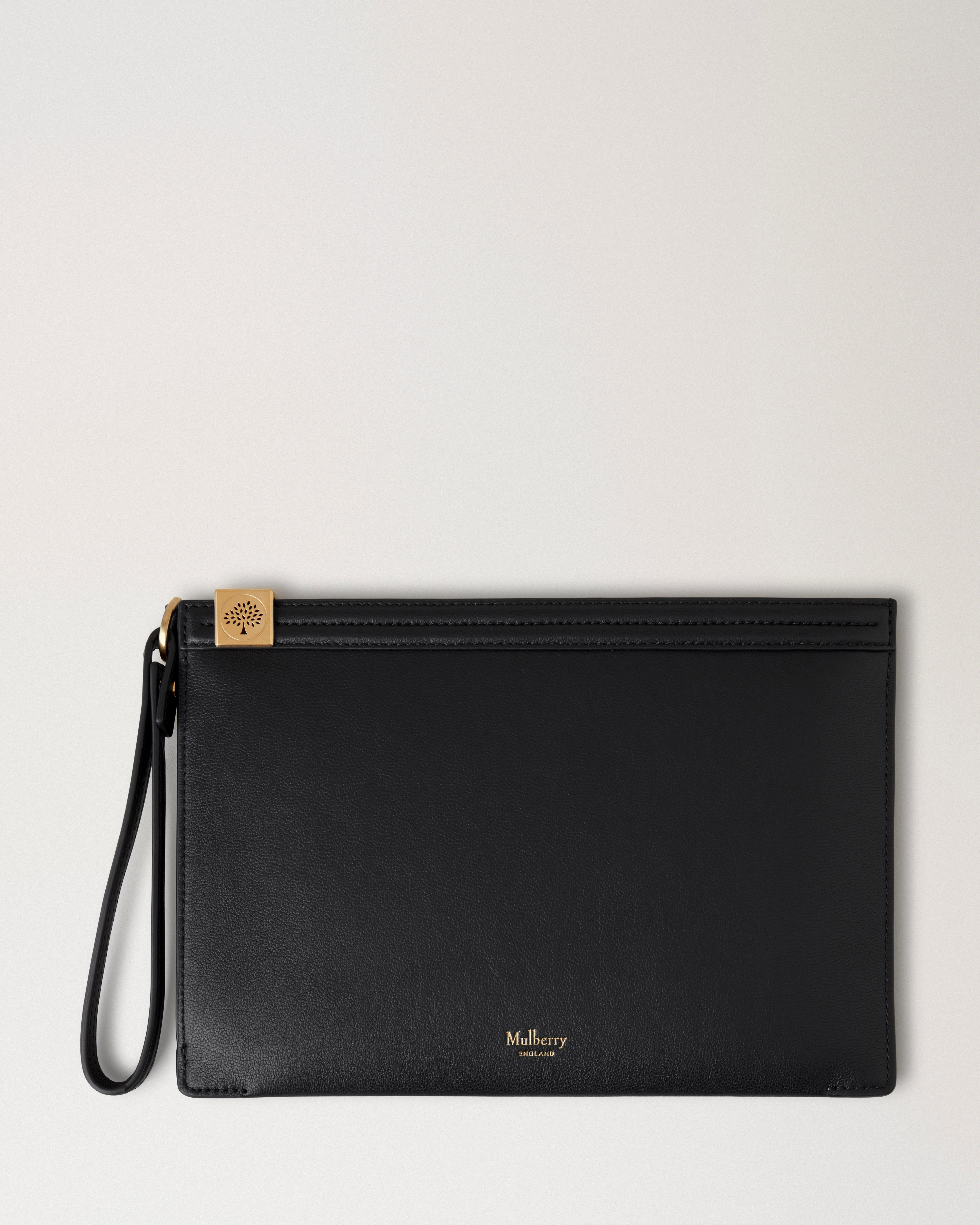 Black leather mulberry discount bag