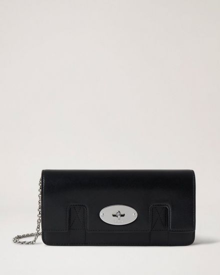 East West Bayswater Clutch | Black Shiny Smooth Classic Calf | Women ...