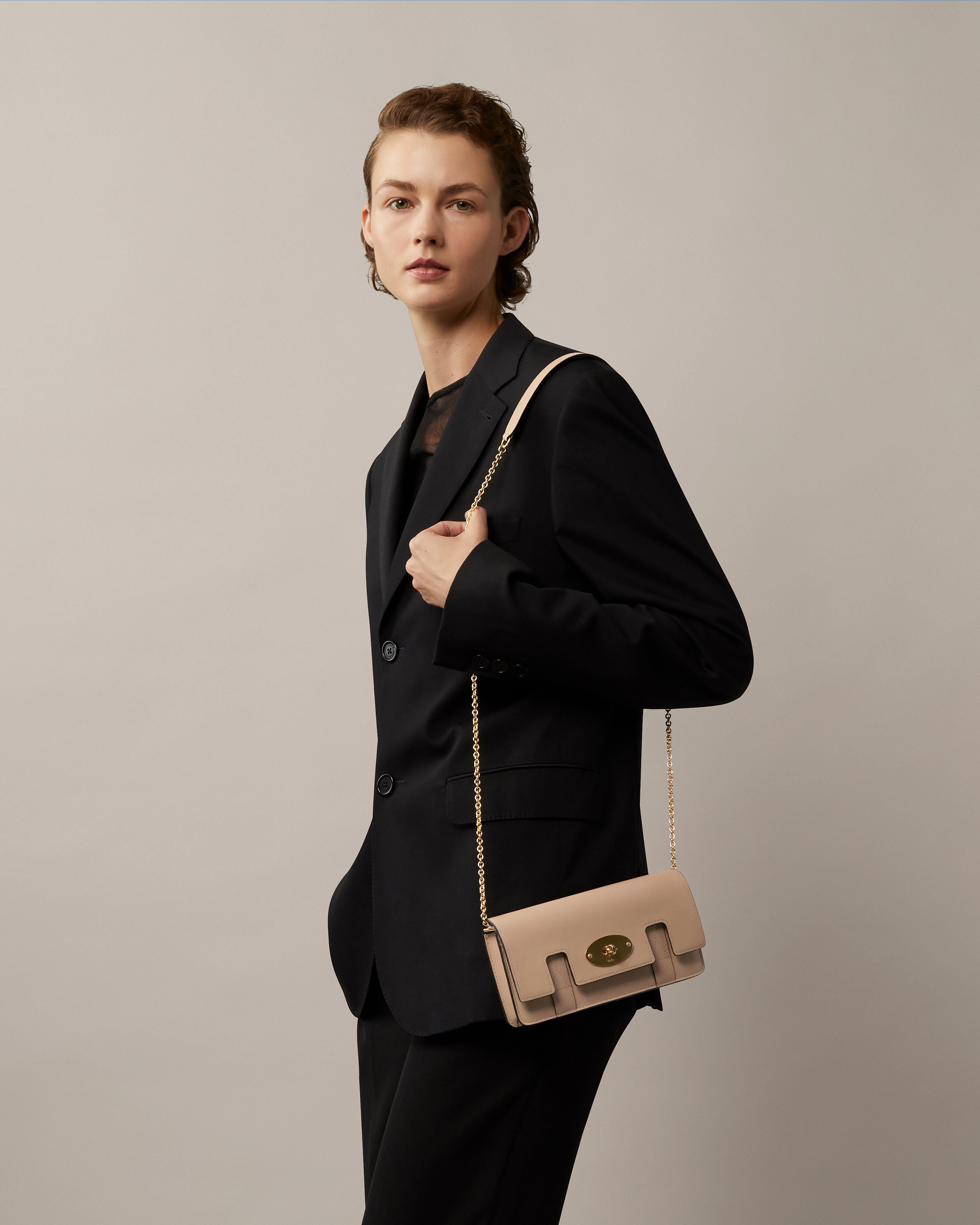 East West Bayswater Clutch | Maple Shiny Smooth Classic Calf ...