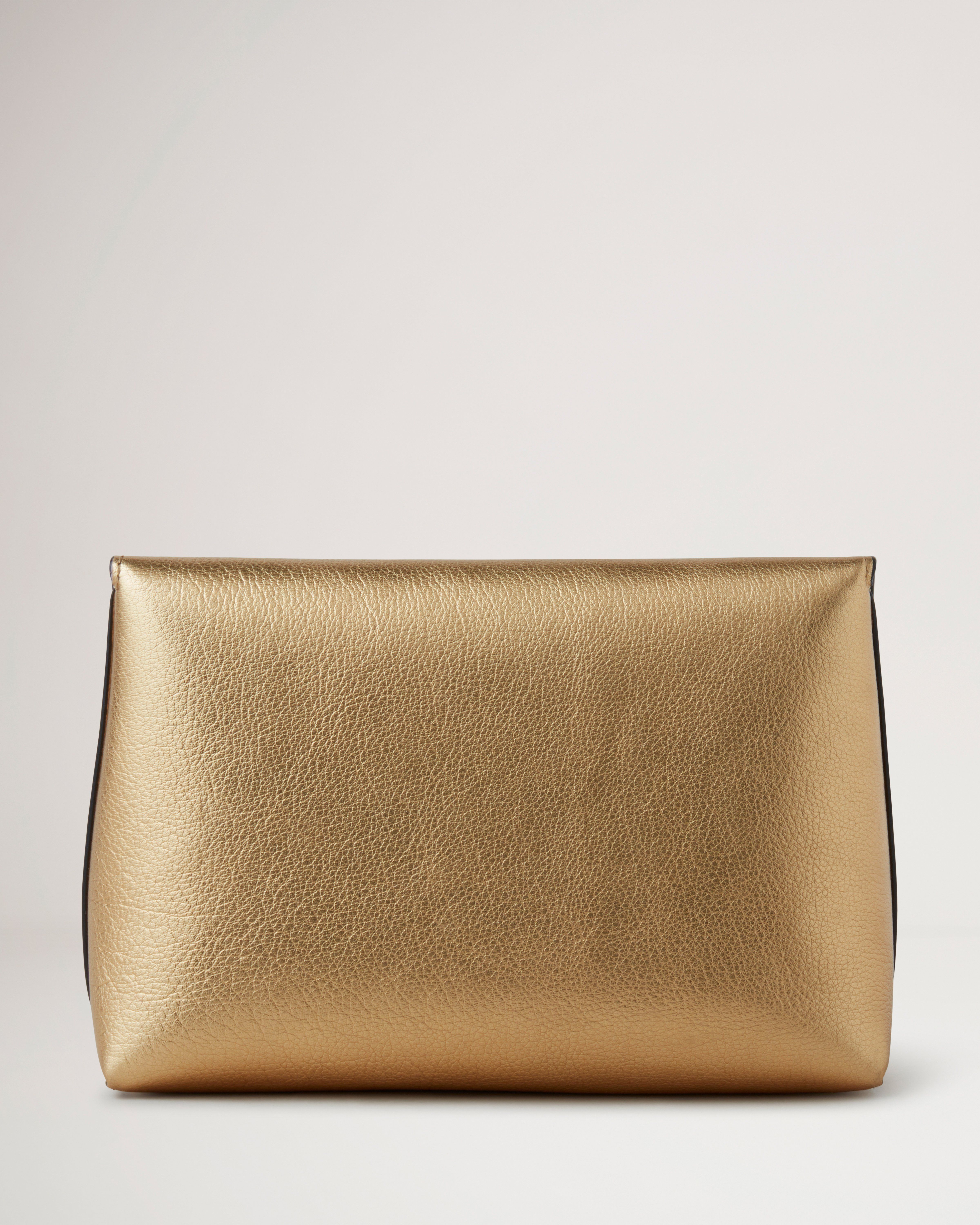 Darley Cosmetic Pouch Soft Gold Washed Metallic Buffalo Darley