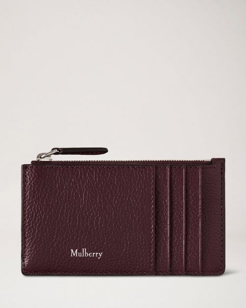 Mulberry | Continental Long Zipped Card Holder | Black Cherry