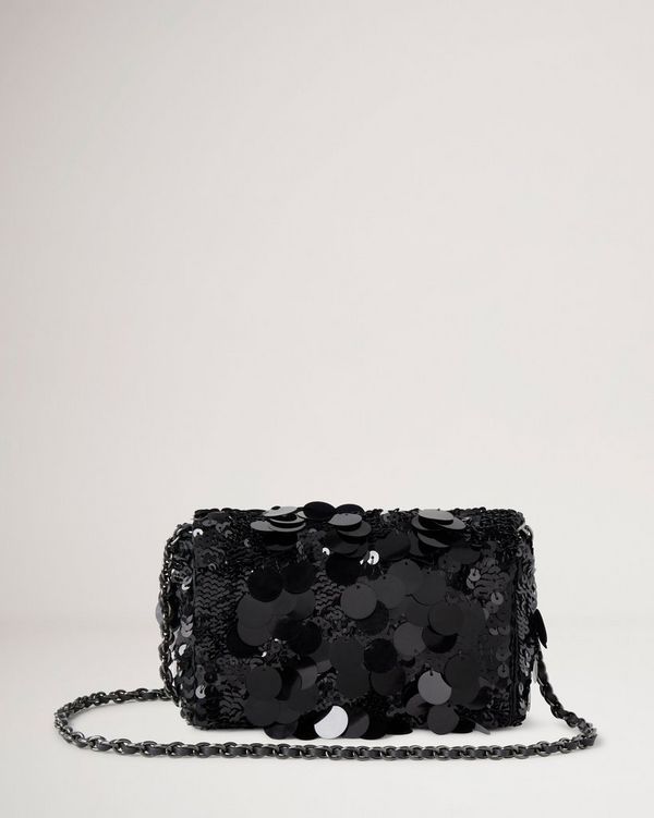 Sequin Embroidery Label Mini Chain Bag | Tom Ford | Black