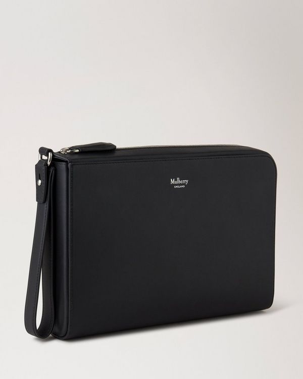 Camberwell Pouch | Black Shiny Smooth Leather | Women | Mulberry