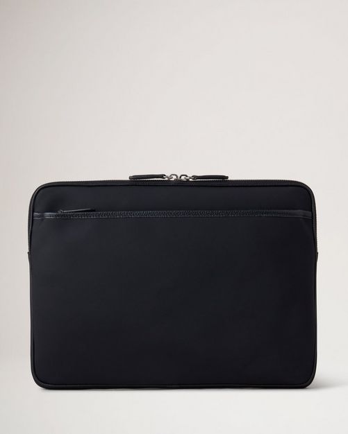 Black leather laptop sleeve hotsell