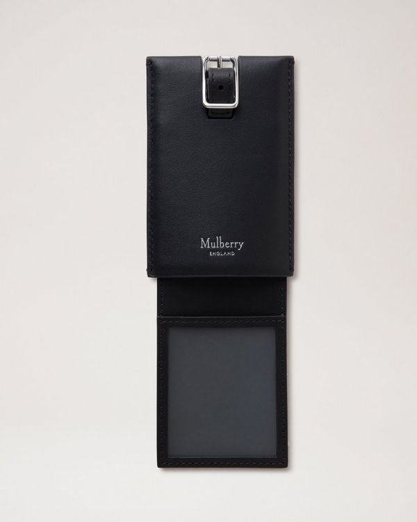 Mulberry | Luggage Tag | Black Micro Classic Grain | Travel
