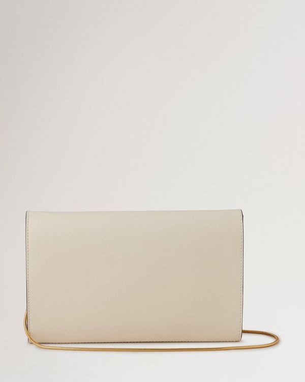 Cream leather outlet clutch