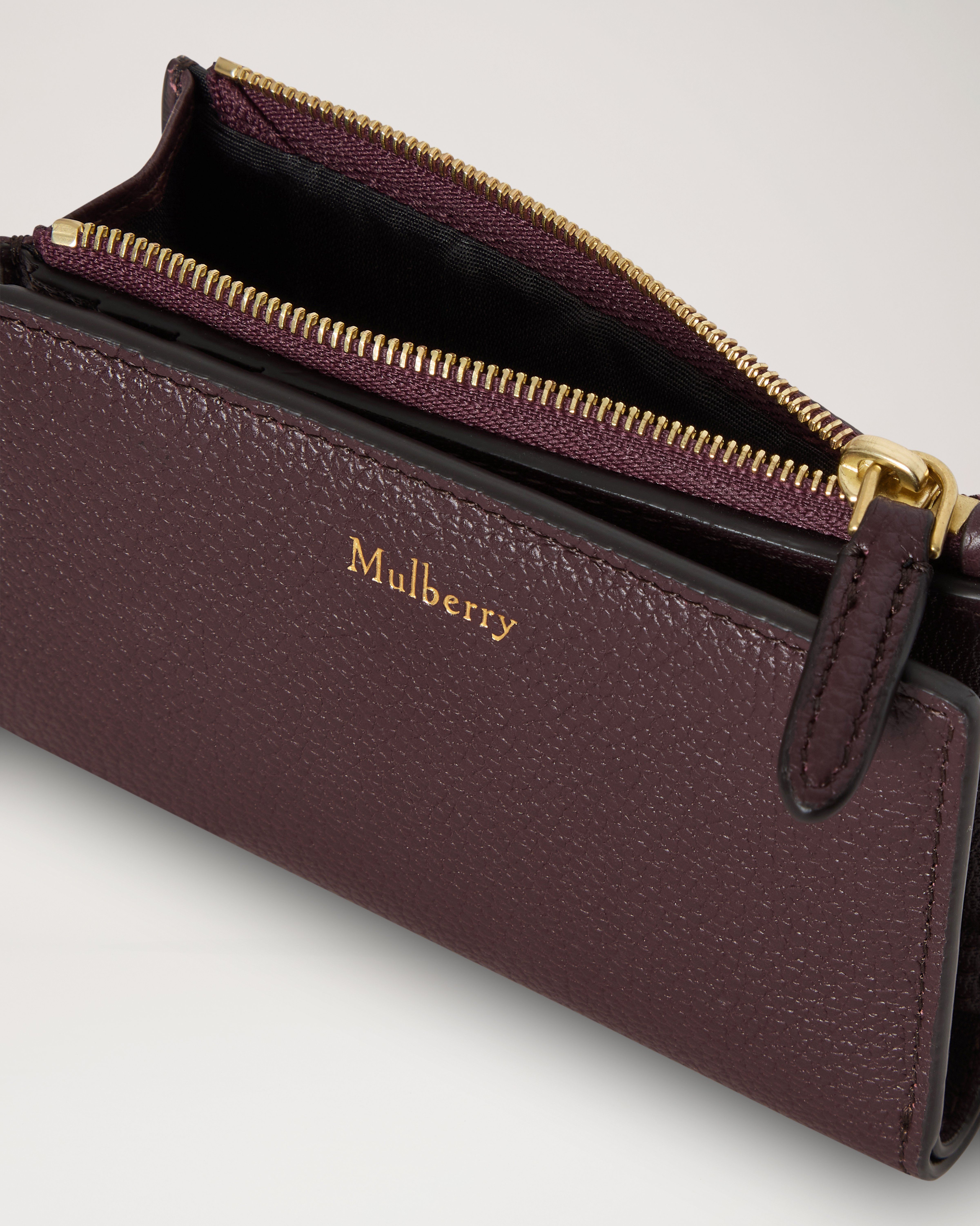 Mulberry | Continental Bifold Zipped Wallet | Oxblood Small Classic Grain