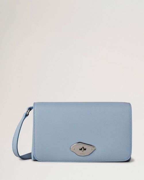 Mulberry | Lana Wallet on Strap | Poplin Blue High Gloss Leather