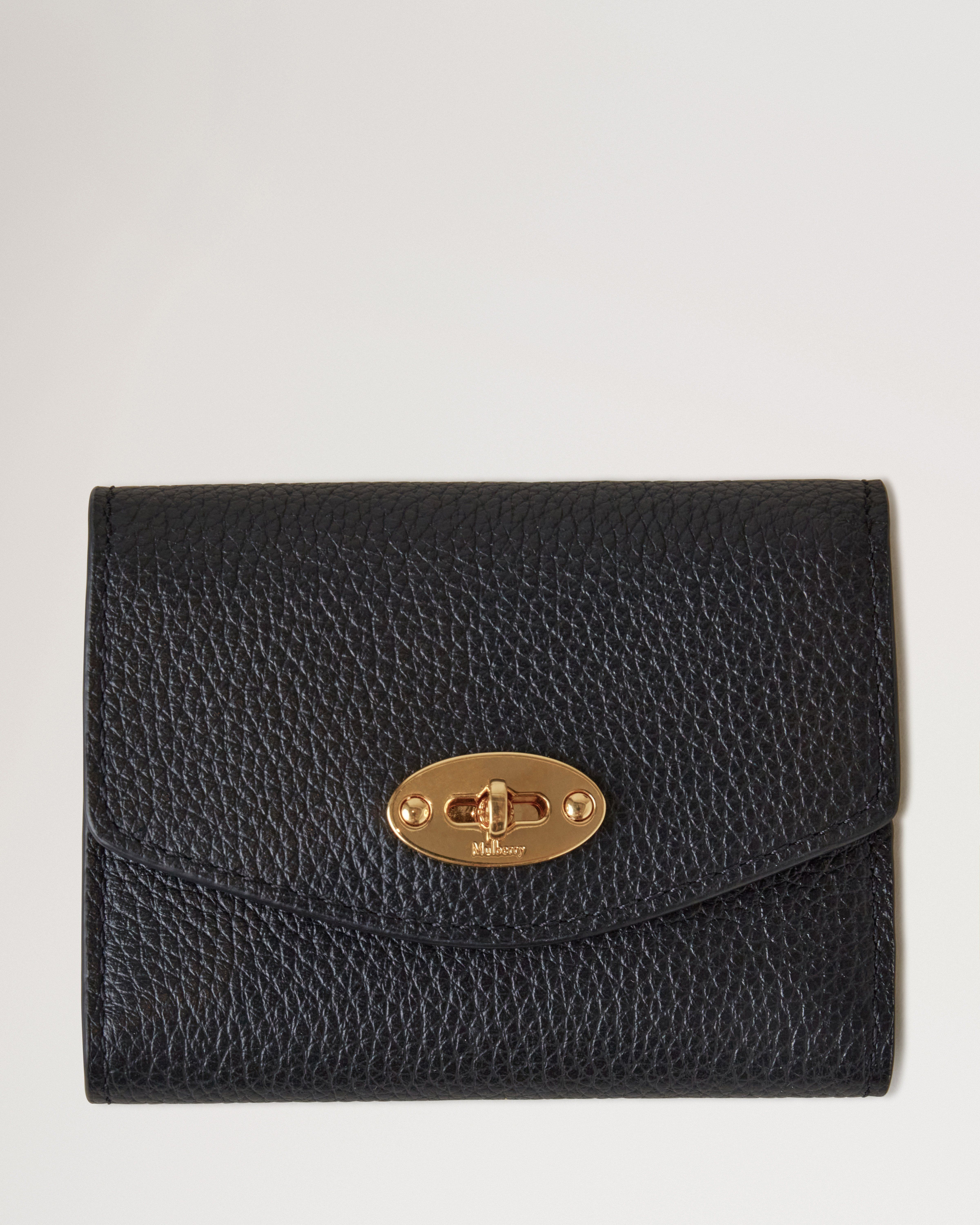 Mulberry | Darley Concertina Wallet | Black Small Classic Grain