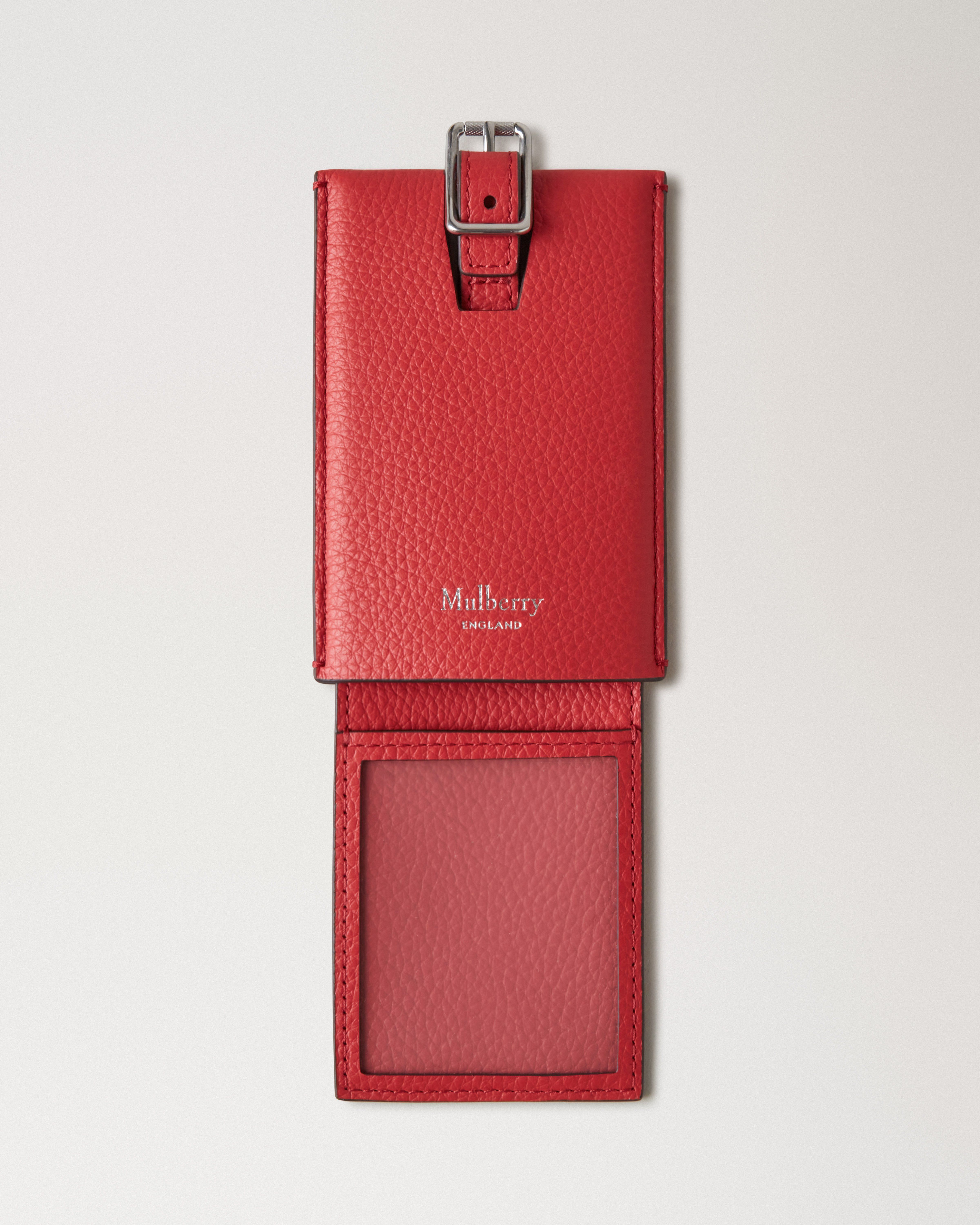 Luggage Tag Hibiscus Red Small Classic Grain Women Mulberry