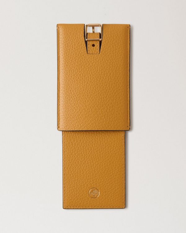 Luggage Tag Deep Amber Small Classic Grain Women Mulberry