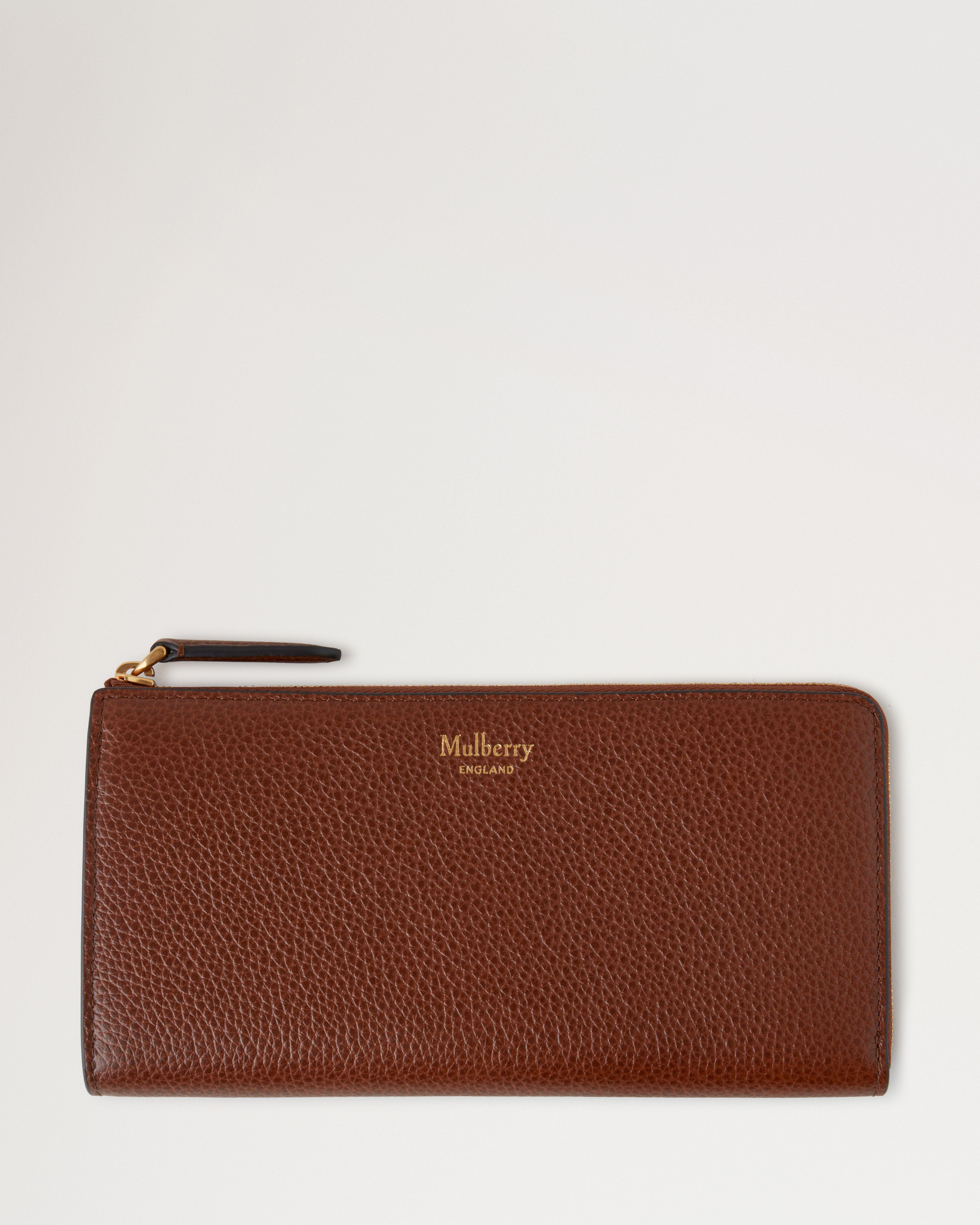 Continental Long Zip Around Wallet Oak Two Tone Small Classic