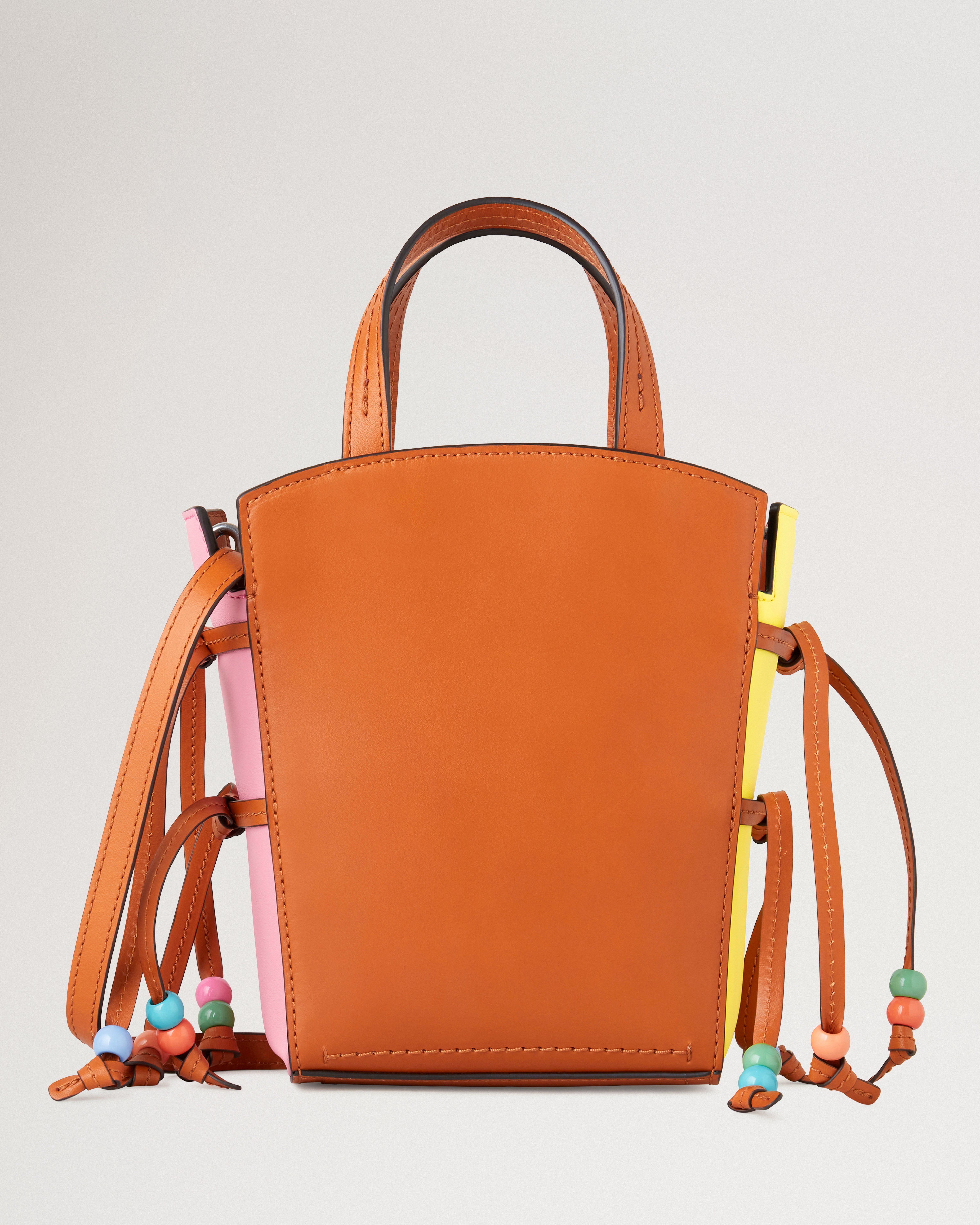 Mulberry x Mira Mikati Mini Clovelly Tote | Oak & Multi Colour Smooth ...