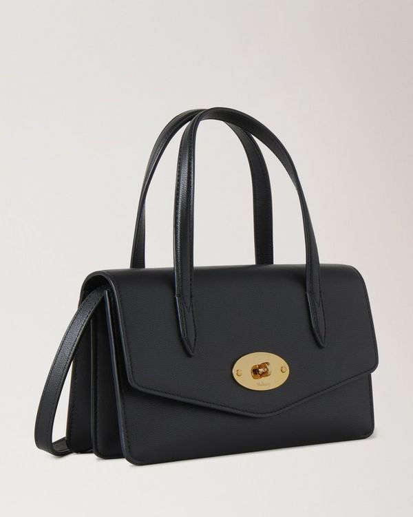 Small Darley Top Handle Black Micro Classic Grain Women Mulberry