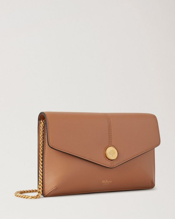 Press Stud Pochette on Chain Sable Micro Classic Grain Gifts For Her Mulberry