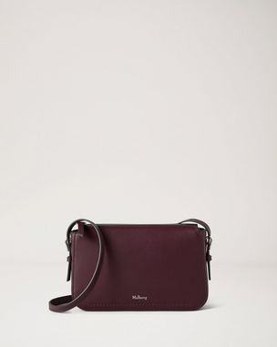 Mulberry | Mini Zipped Bayswater | Black Cherry Small