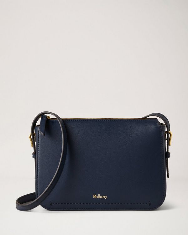 希少 Mulberry クラッチバッグ MADE IN ENGLAND ネイビー Mulberry | Clovelly Pouch | Night Sky Micro Classic Grain | Women