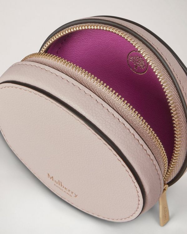Mulberry | Zipped Case Keyring | Blossom Pink Micro Classic Grain