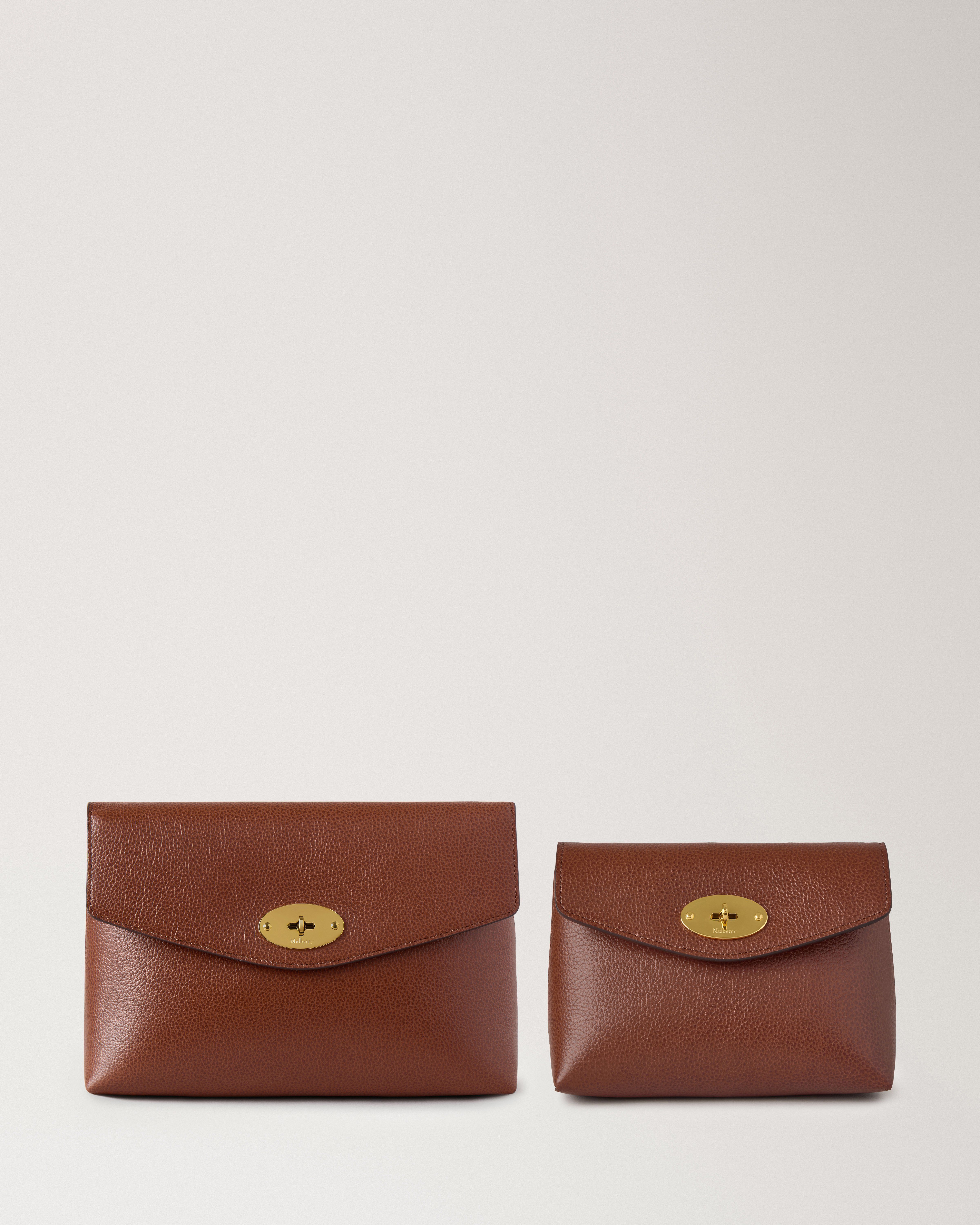 Mulberry | Large Darley Cosmetic Pouch | Oak Small Classic Grain