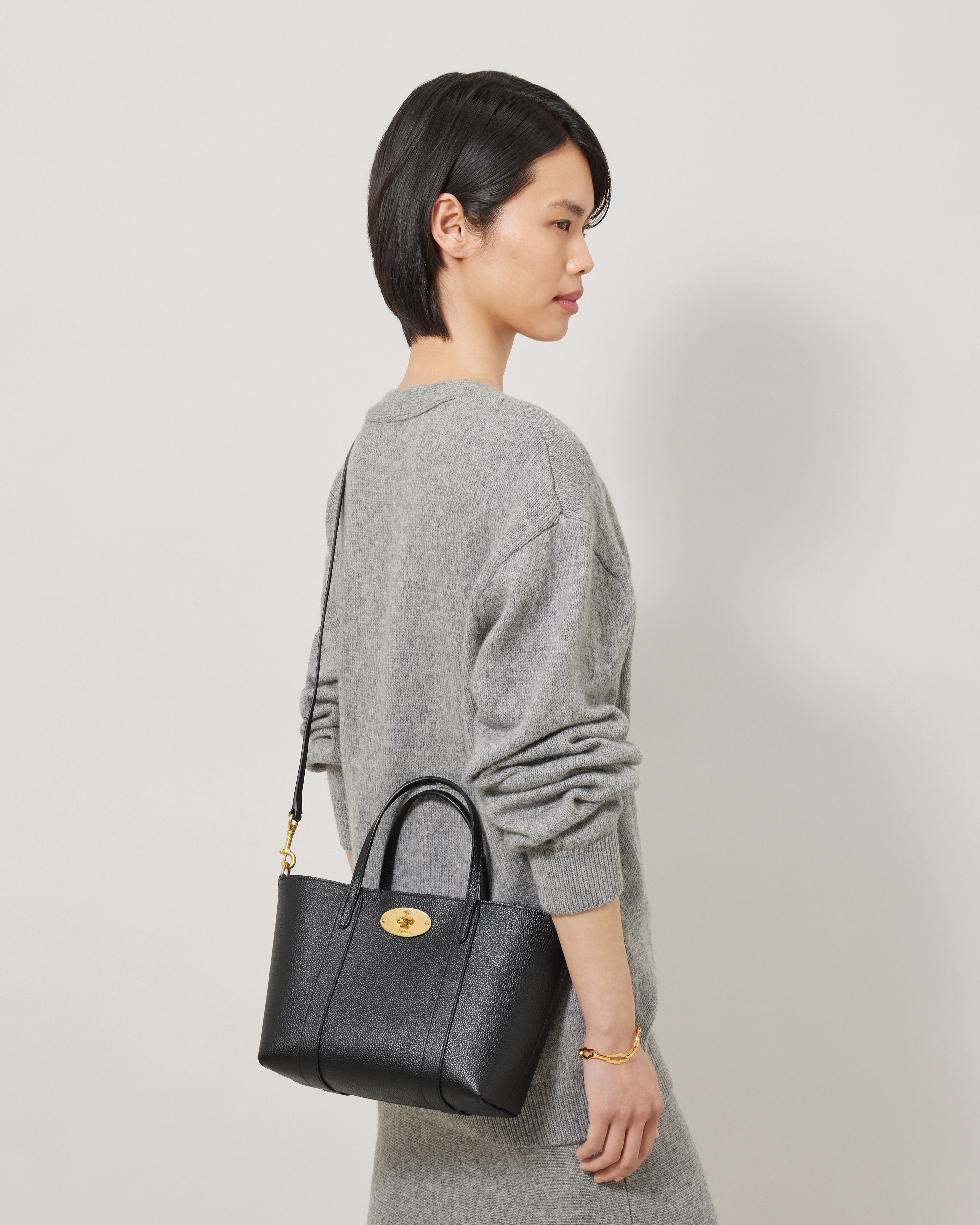 【関税込み】 ☆Mulberry☆ BAYSWATER ミニ トートバッグ Mulberry | Mini Zipped Bayswater | Black Small Classic Grain