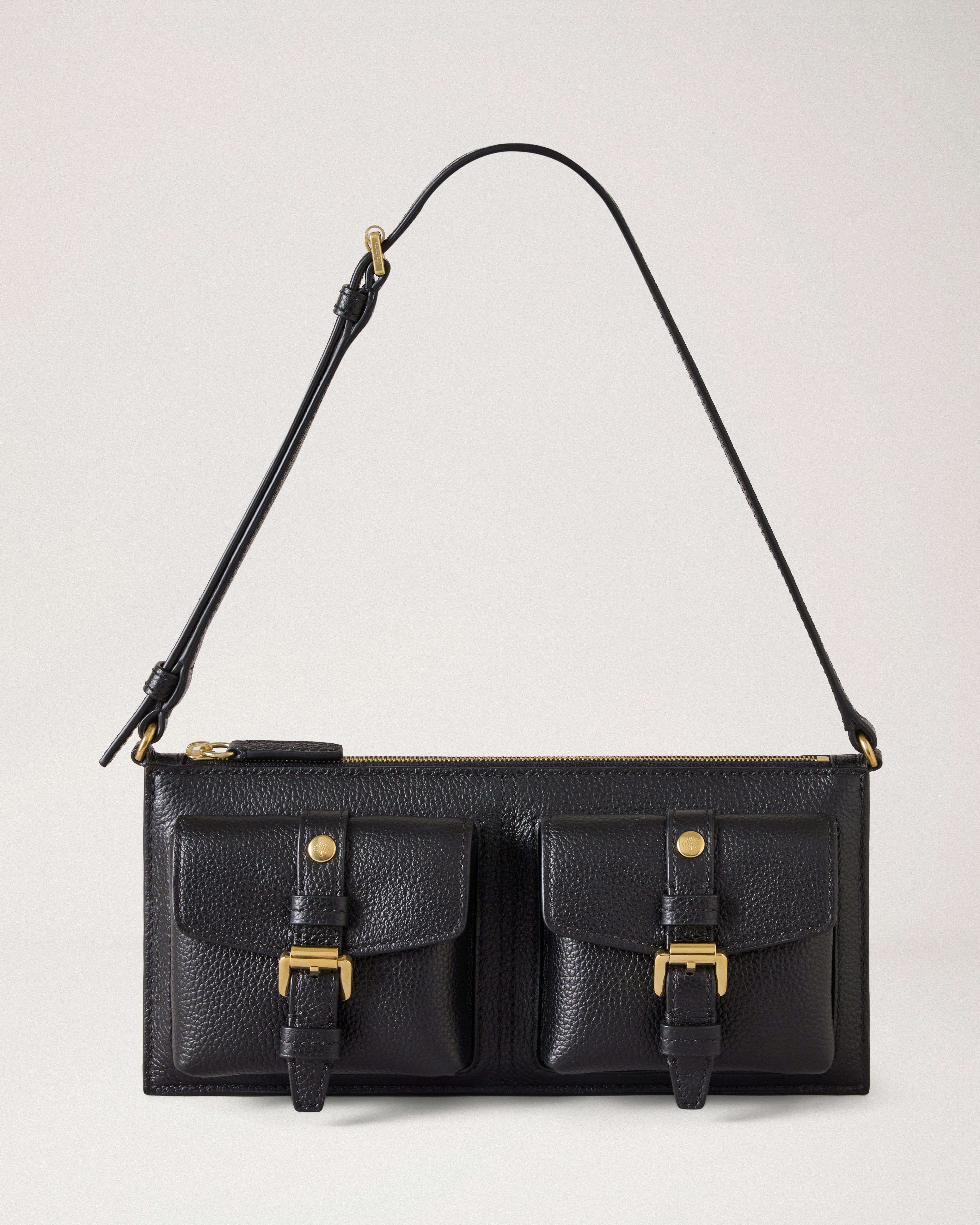 Mulberry | Mini Roxanne Shoulder Bag | Black Small Classic Grain